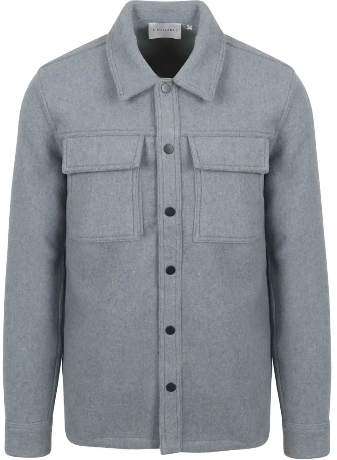 Suitable Overshirt Wool Blend Blau - Größe L günstig online kaufen