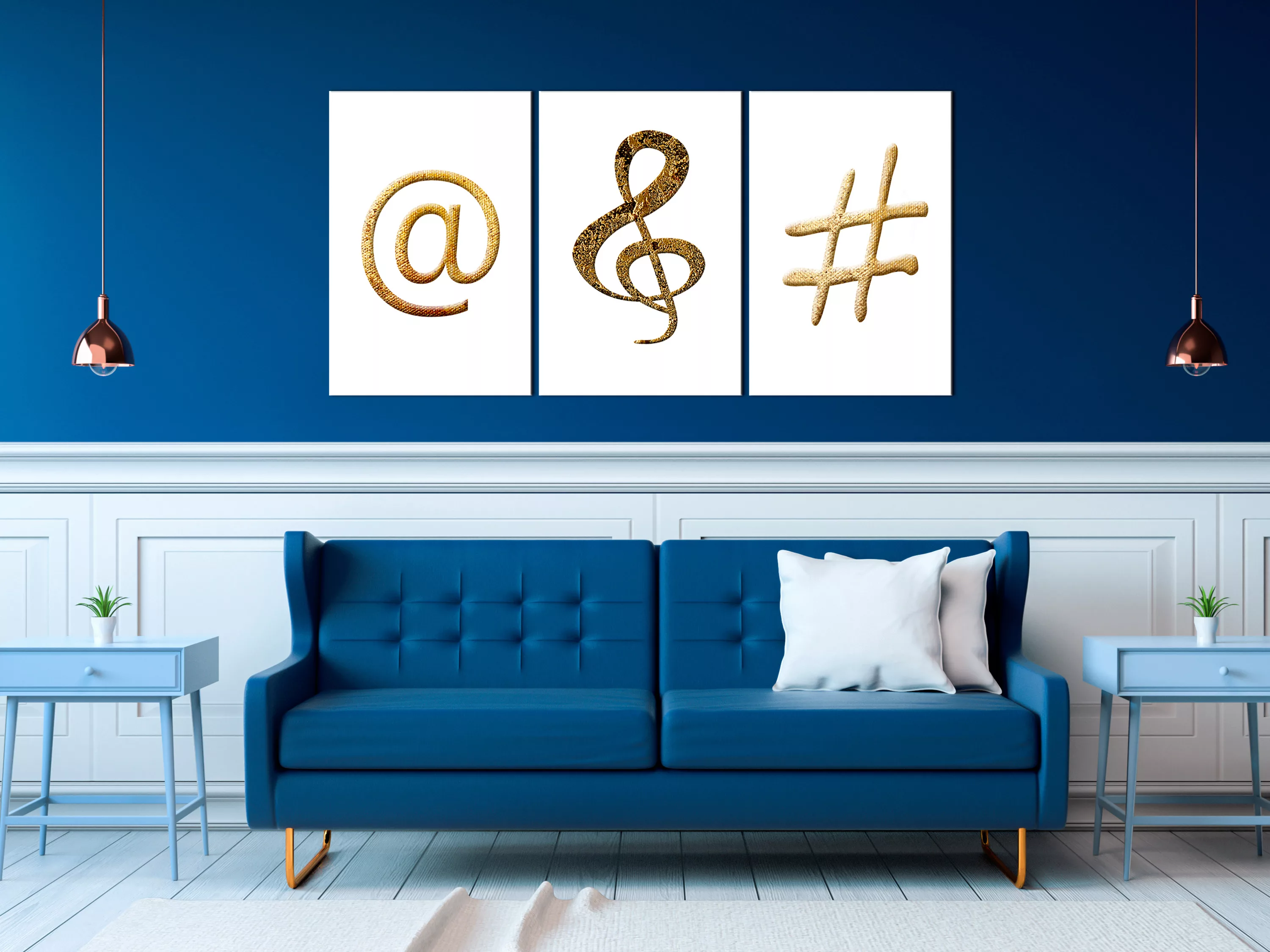 Wandbild - Golden Signs (3 Parts) günstig online kaufen
