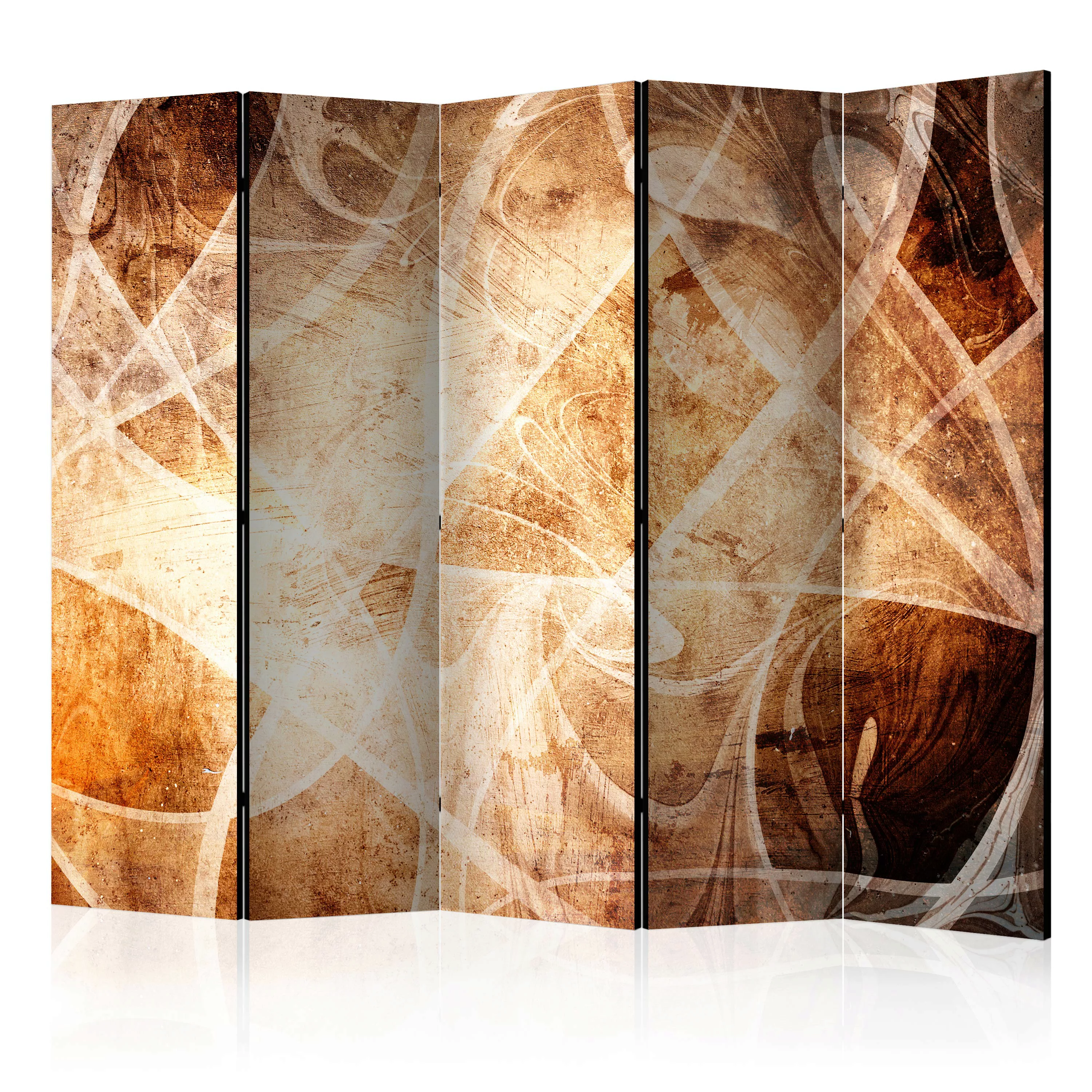 5-teiliges Paravent - Brown Texture Ii [room Dividers] günstig online kaufen