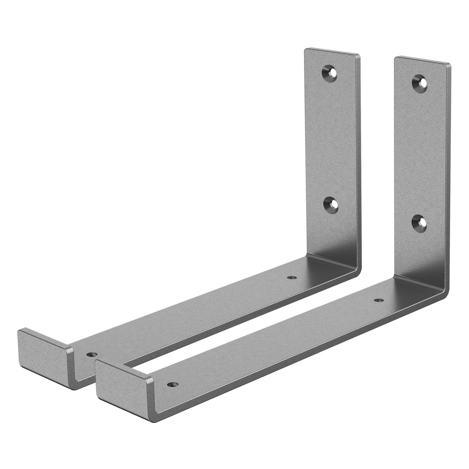 ML-Design 2 Stück Regalhalterung 25x4x14 cm Grau aus Metall 10 Zoll L-Form günstig online kaufen