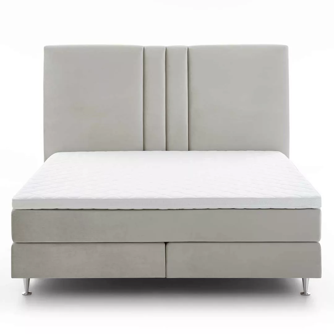 Boxspringbett in Creme Weiß Webstoff modern günstig online kaufen