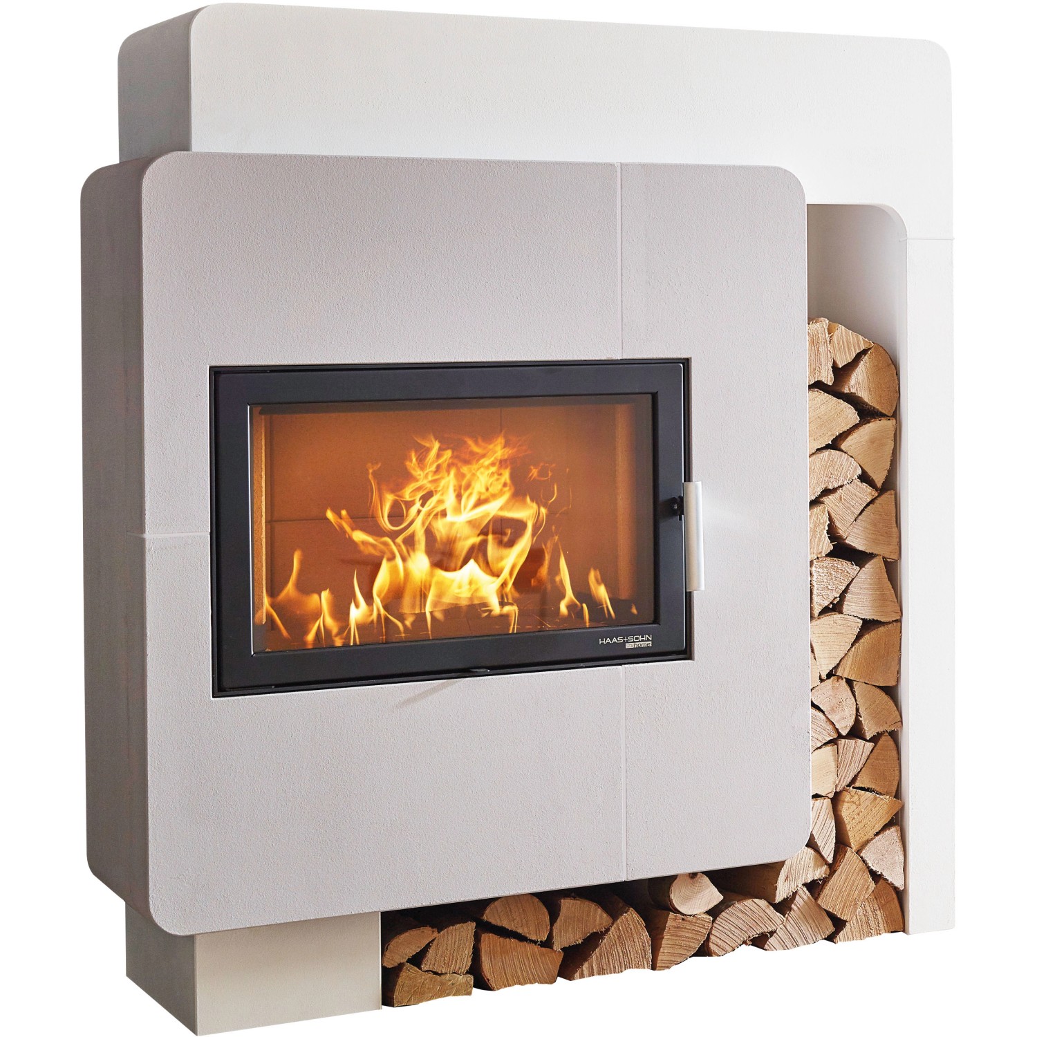 Haas+Sohn Komfort IV Kaminofen Wärmespeicherbeton Weiß 8 kW günstig online kaufen