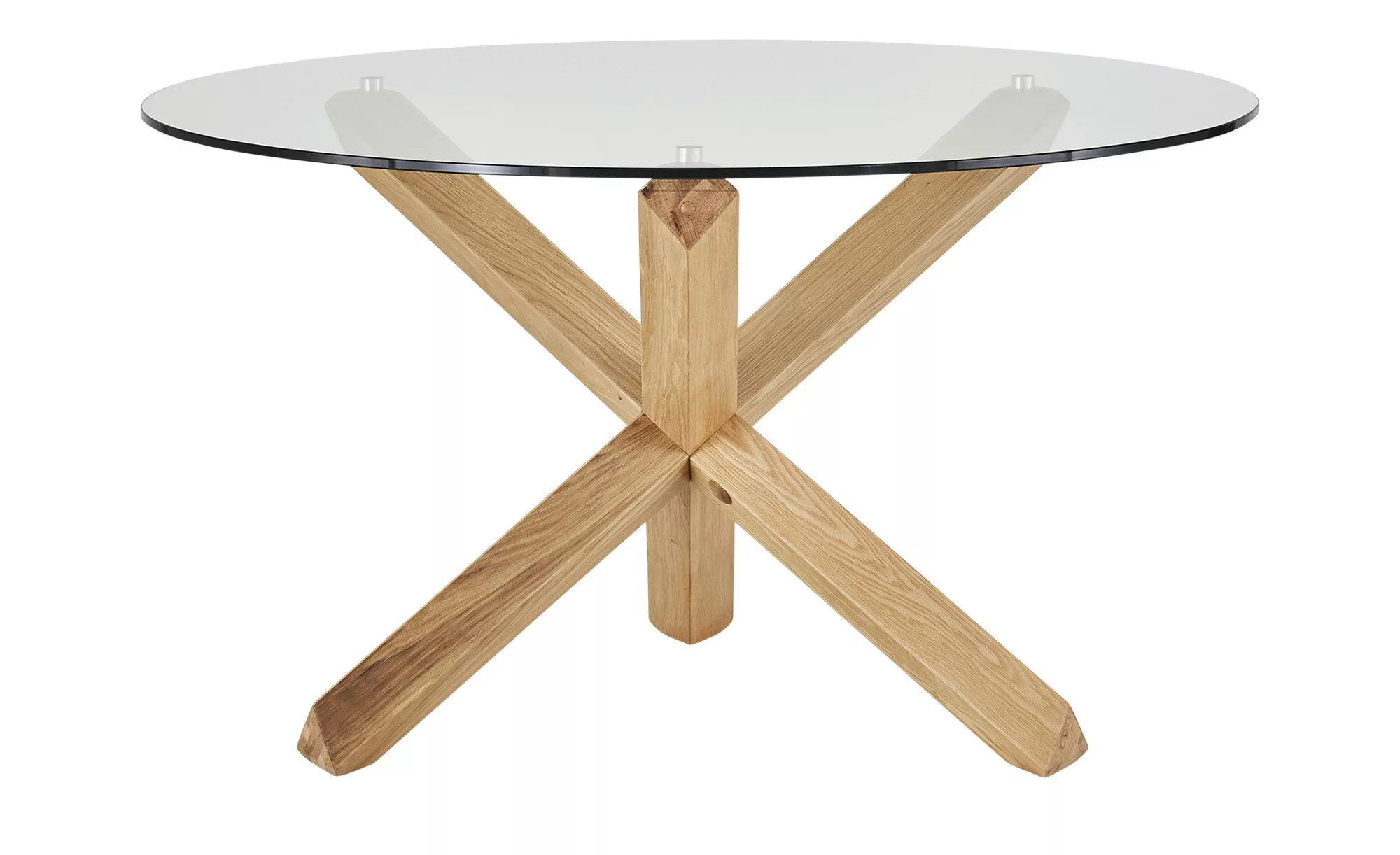 Esstisch  mit Tischplatte aus Klarglas Figo ¦ holzfarben ¦ Maße (cm): H: 75 günstig online kaufen
