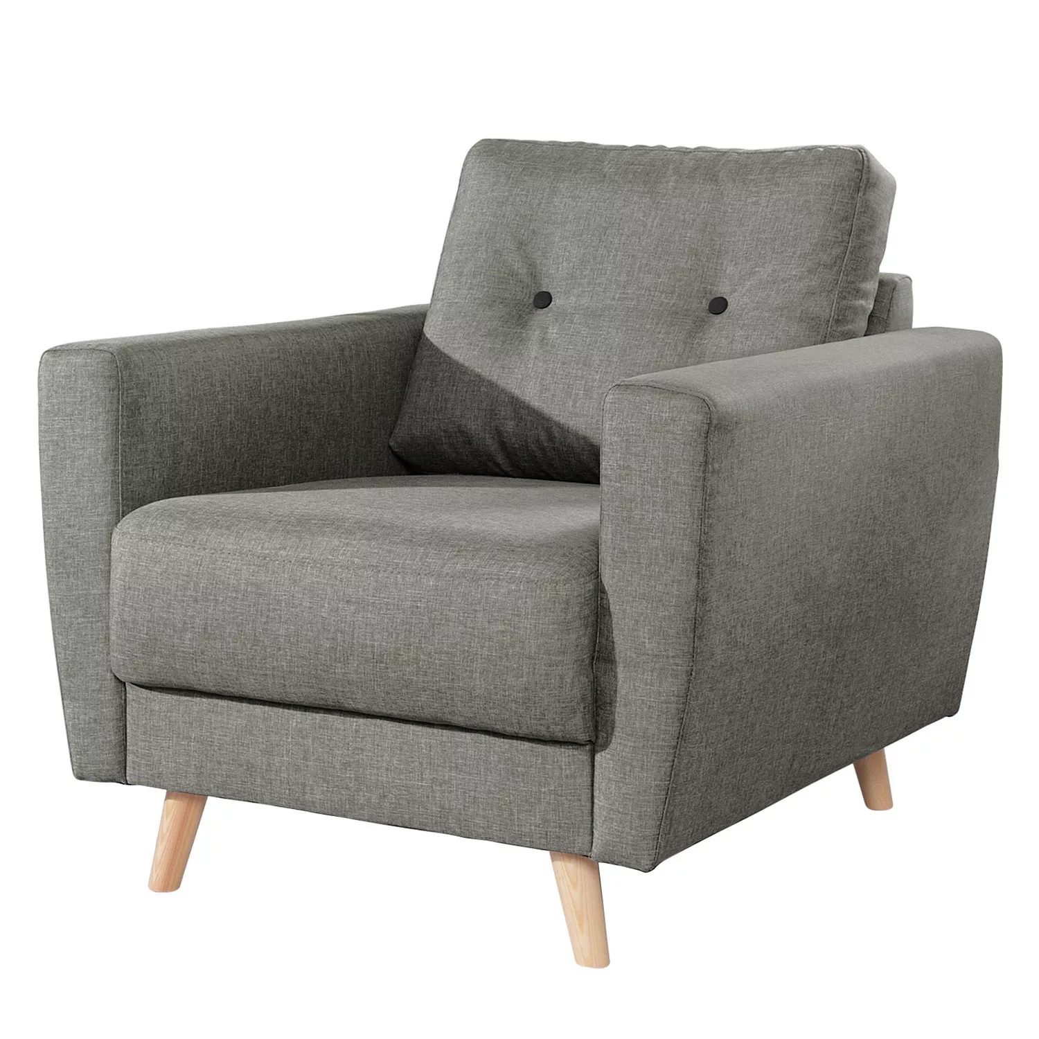 home24 Mørteens Sessel Sola Grau Webstoff 79x90x90 cm (BxHxT) günstig online kaufen