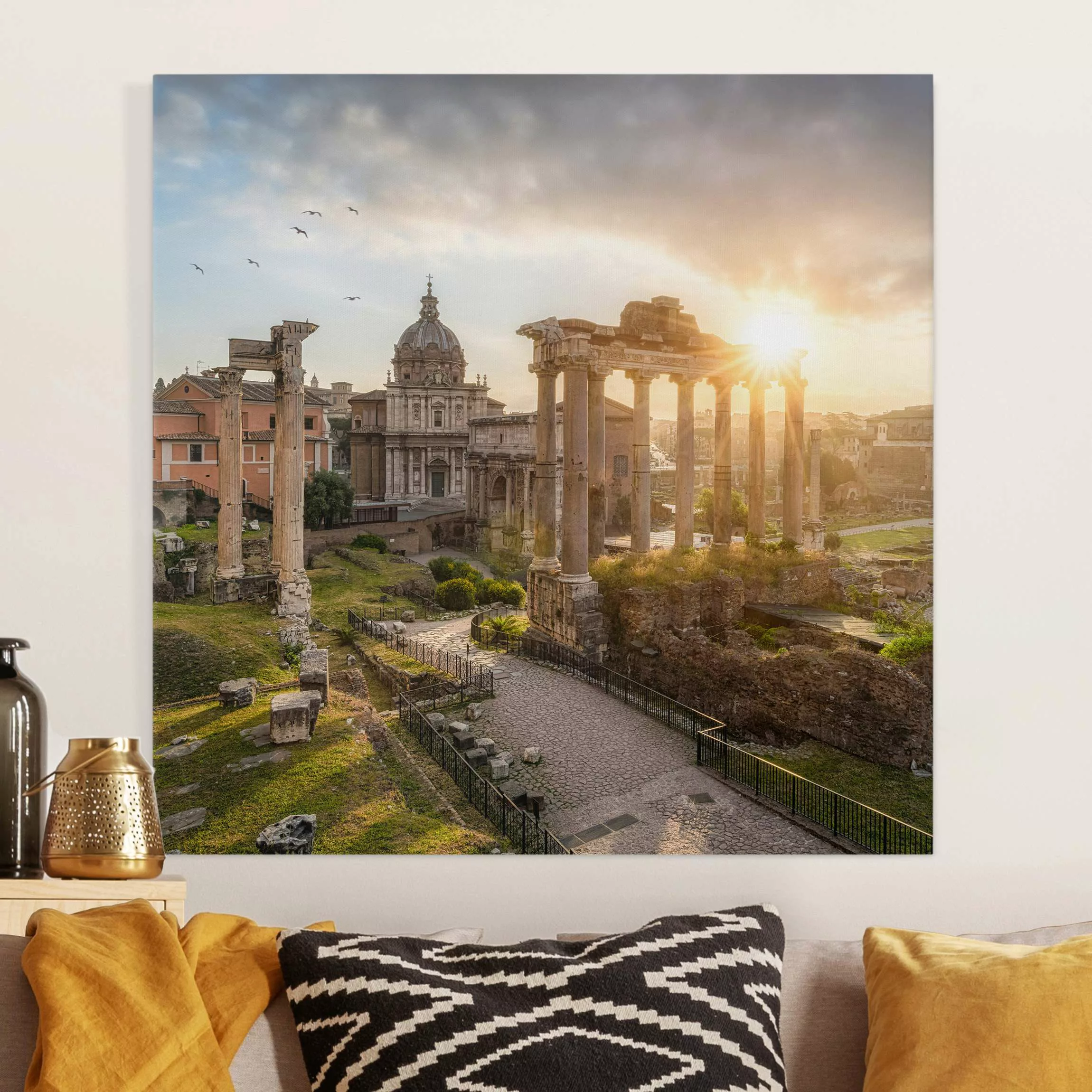 Leinwandbild Forum Romanum bei Sonnenaufgang günstig online kaufen
