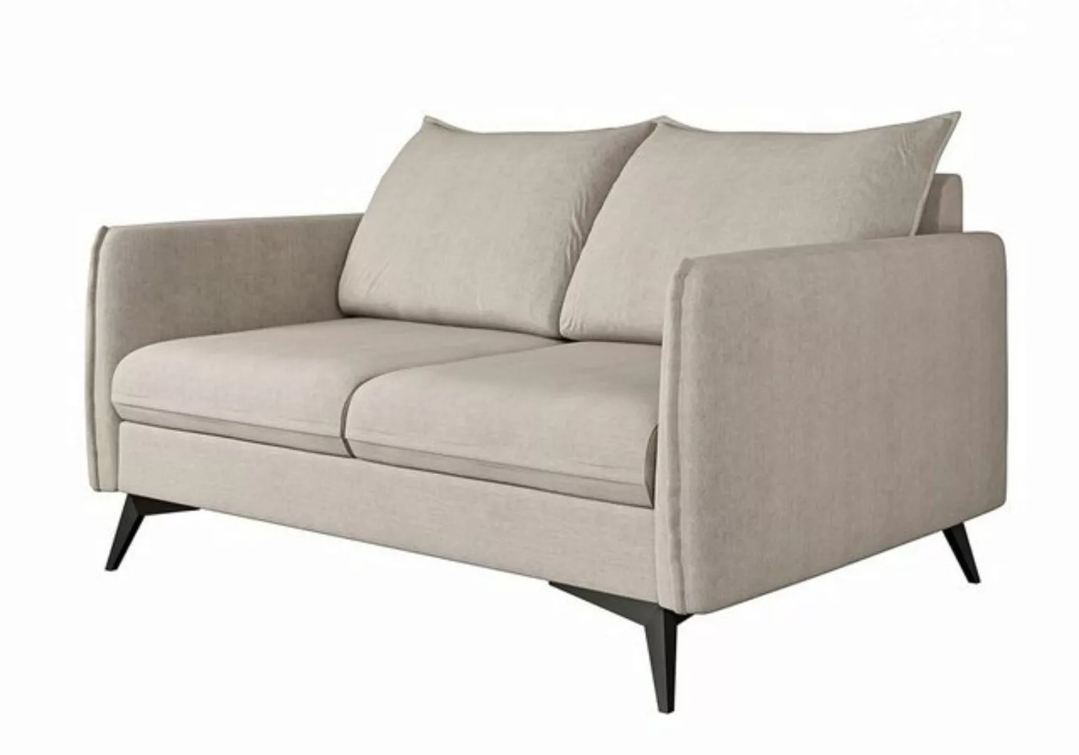 S-Style Möbel 2-Sitzer Sofa Azalea mit Schwarz Metall Füßen aus Luxusmicrof günstig online kaufen