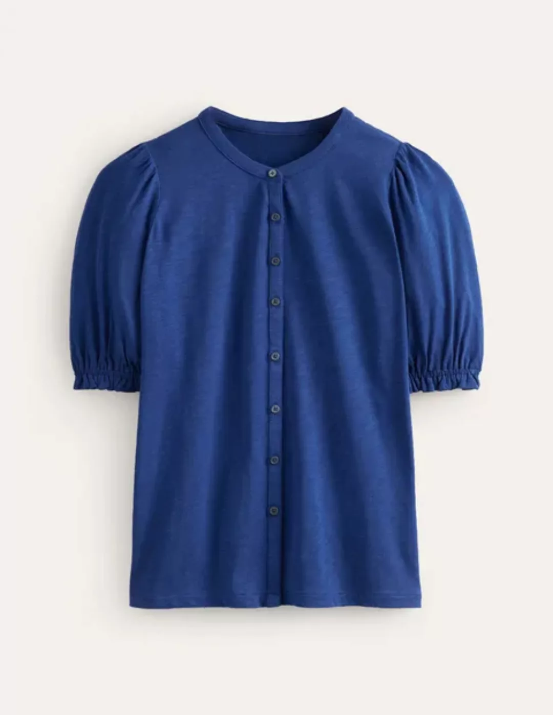 Dolly Jersey-Hemd mit Puffärmeln Damen Boden, Marineblau Pfingstrose günstig online kaufen