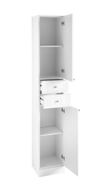 PELIPAL Hochschrank in Weiß Hochglanz mit 2 Schubladen und 2 Türen (BxHxT: günstig online kaufen