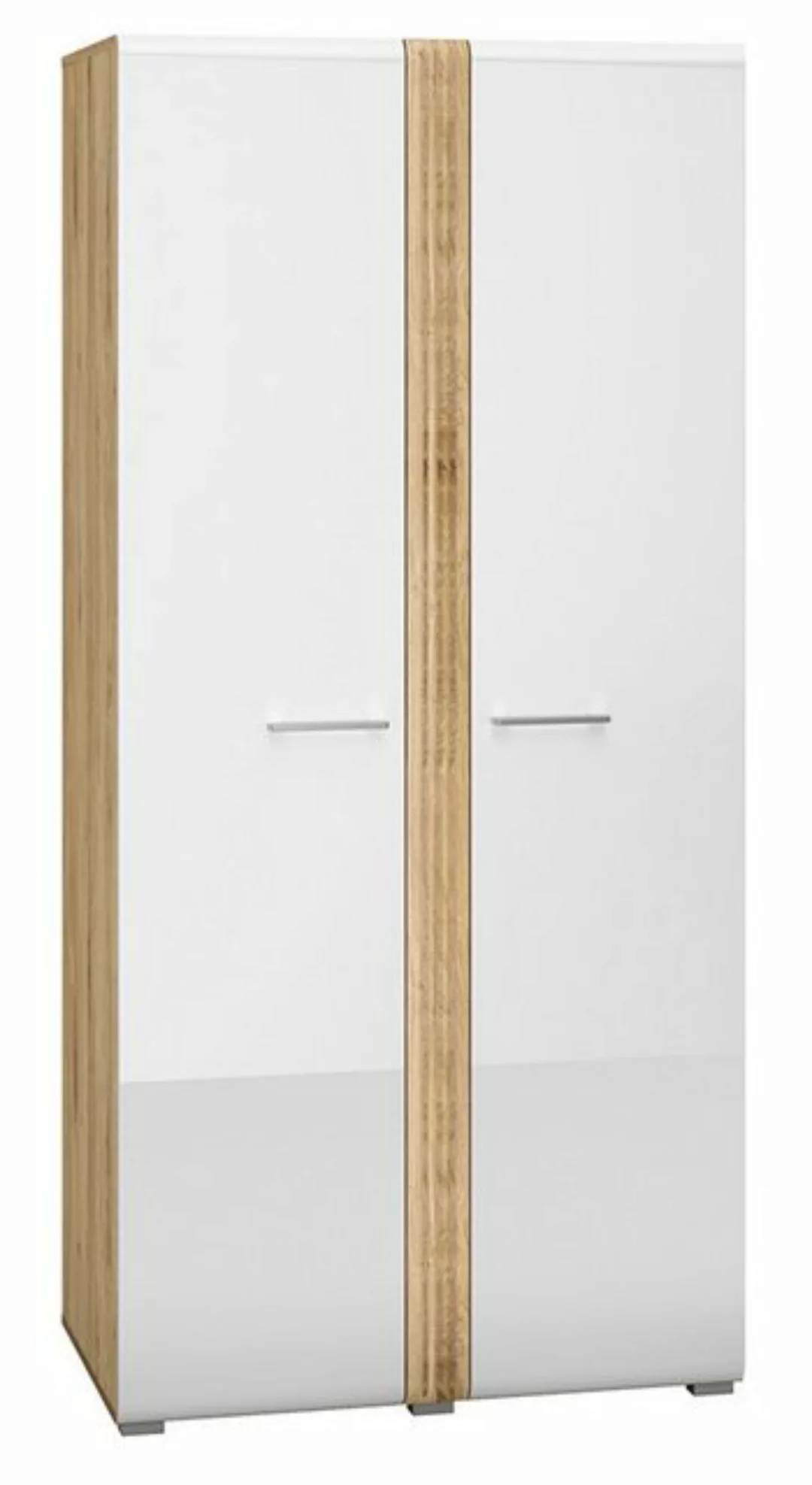 Feldmann-Wohnen Kleiderschrank Adagio (1-St., 1-teilig) 92cm weiß Hochglanz günstig online kaufen
