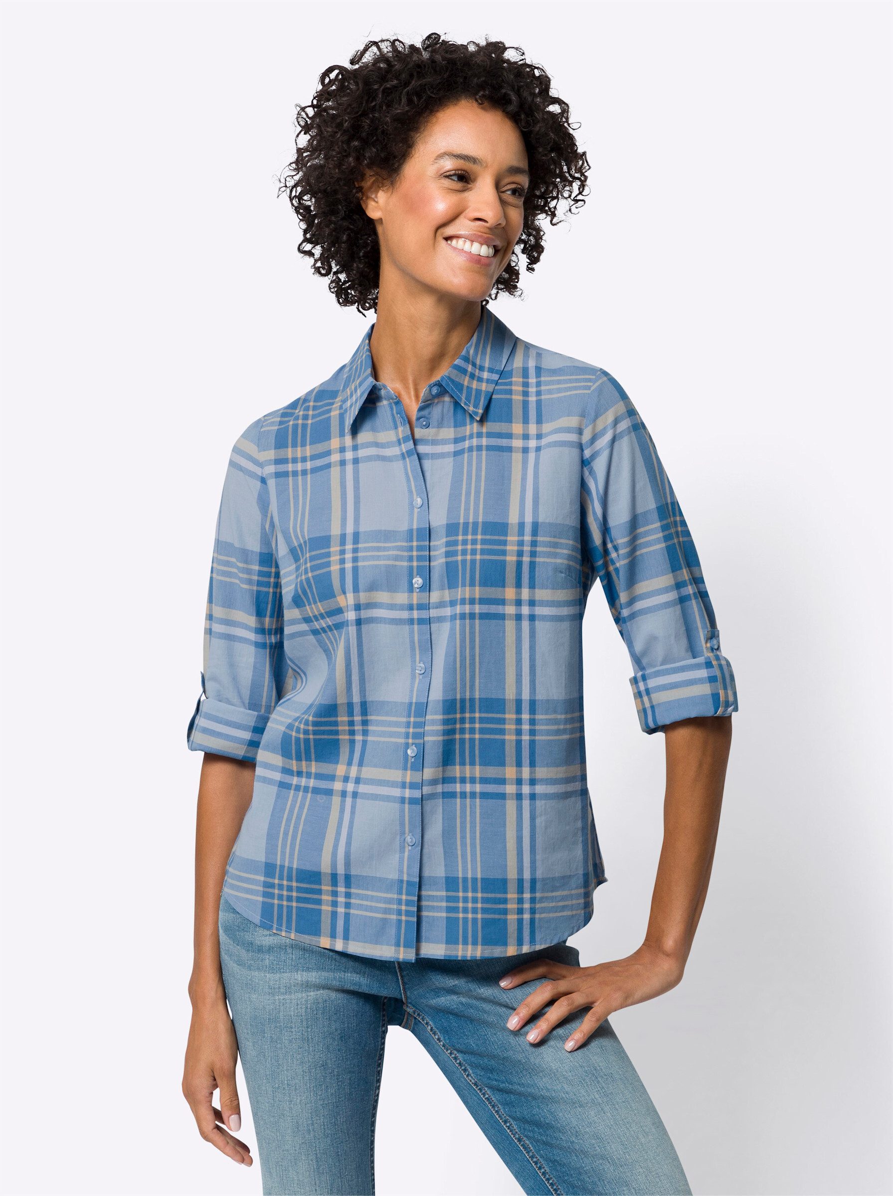 Sieh an! Klassische Bluse Karobluse günstig online kaufen
