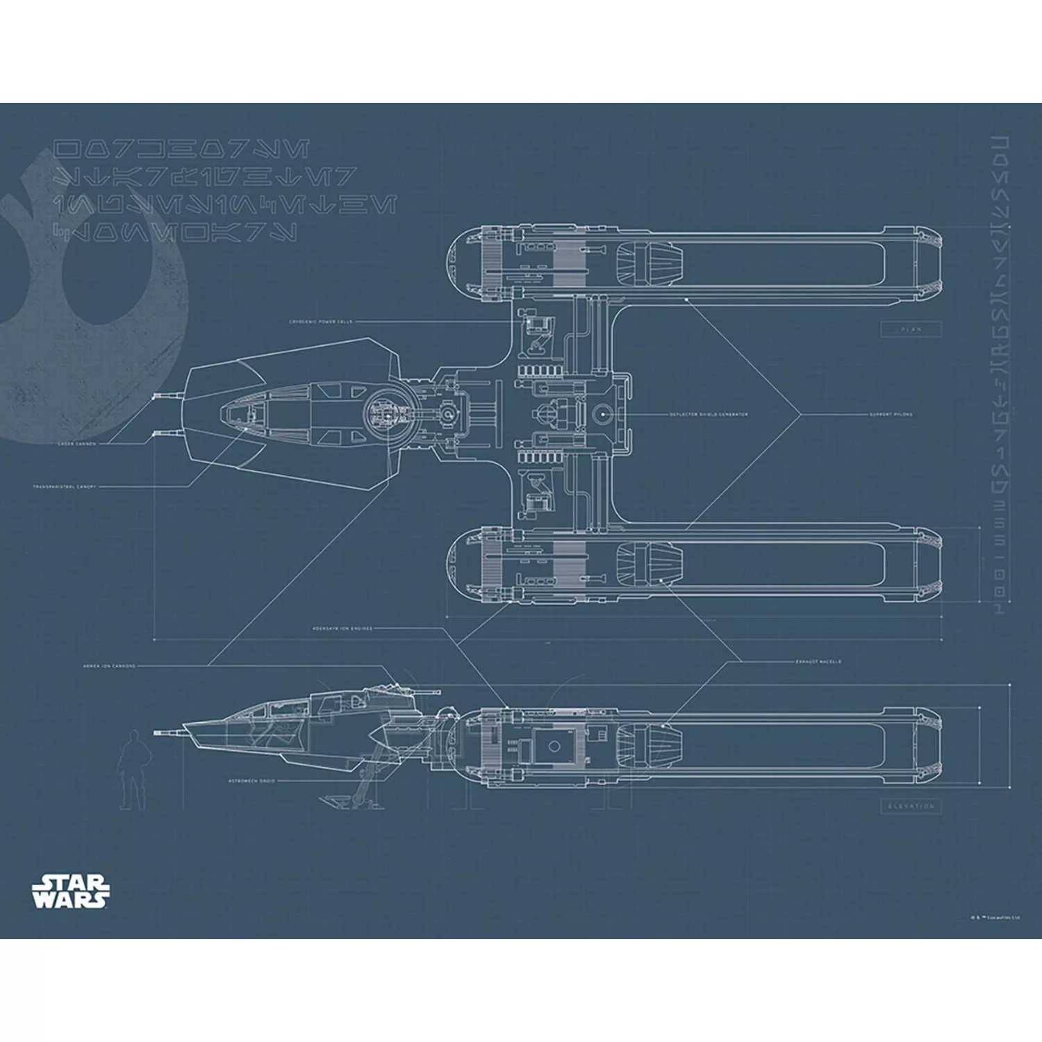 Komar Wandbild Star Wars Y-Wing 50 x 40 cm günstig online kaufen