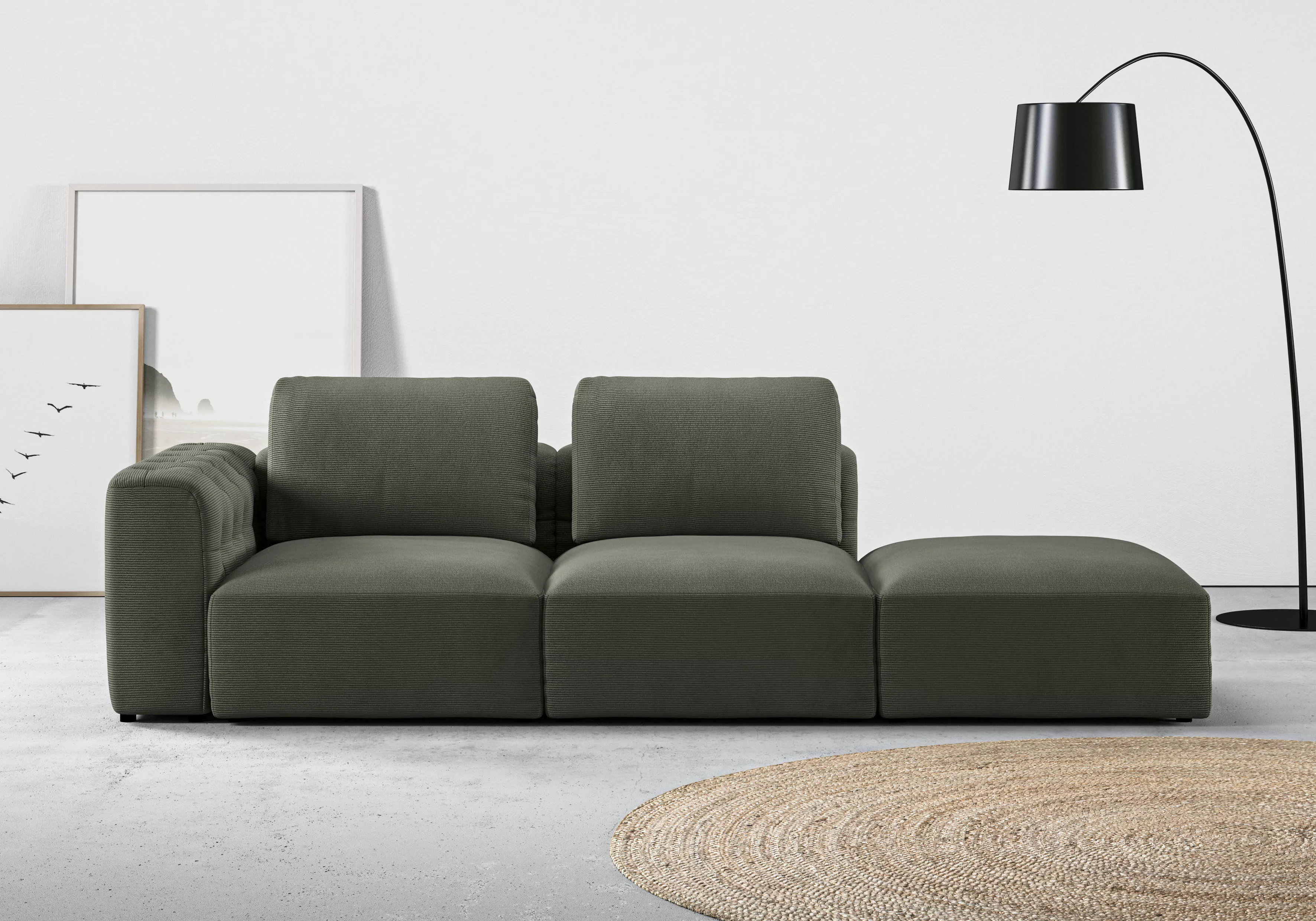 RAUM.ID Chaiselongue "Cushid", Modul-Sofa, bestehend aus 2-Sitzer und Hocke günstig online kaufen