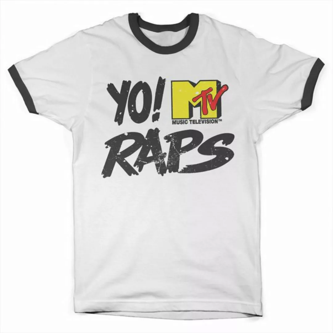 YO! RAPS MTV T-Shirt Distressed Logo Ringer Tee günstig online kaufen