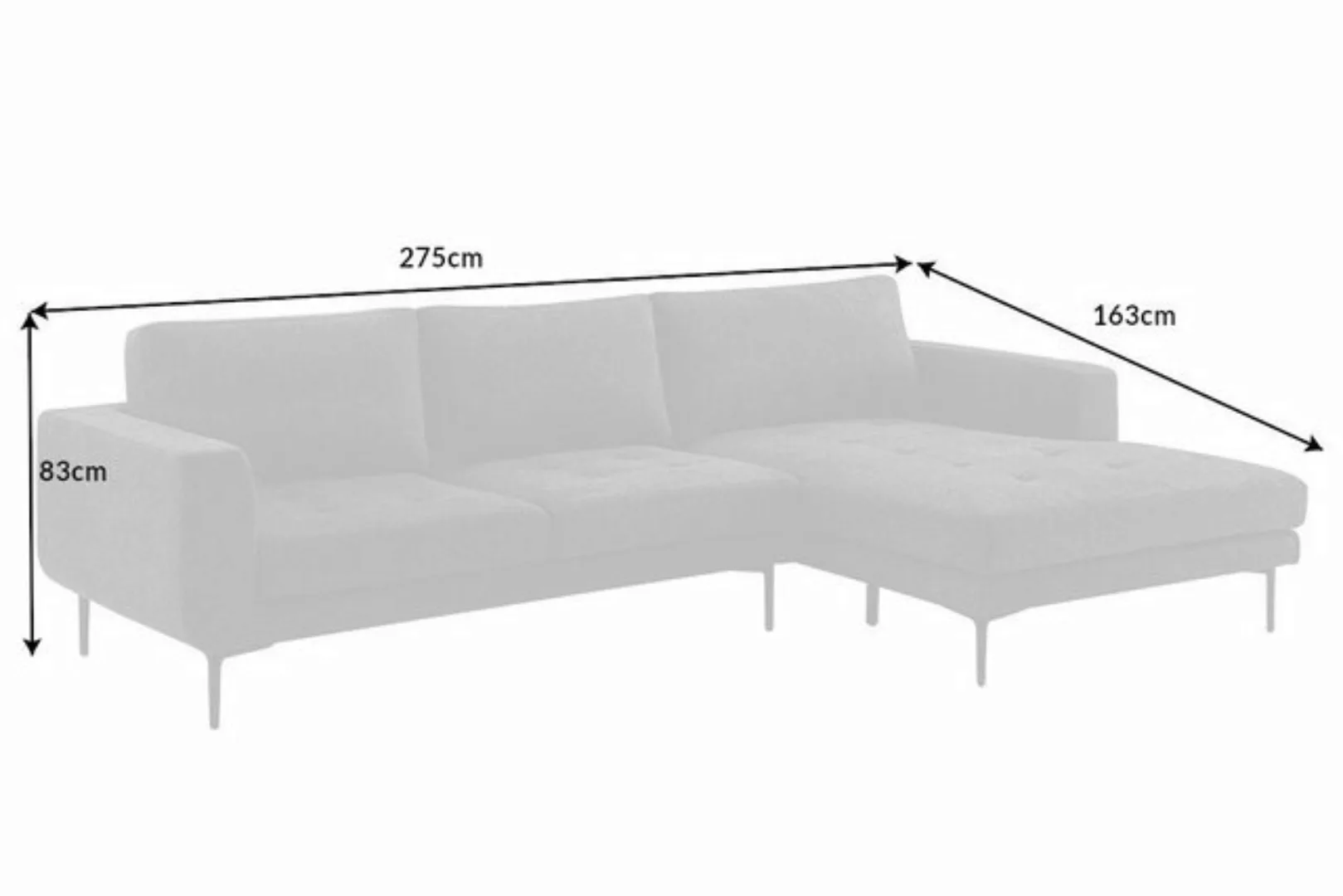 riess-ambiente Ecksofa CITY 275cm grau / schwarz, Einzelartikel 1 Teile, Wo günstig online kaufen