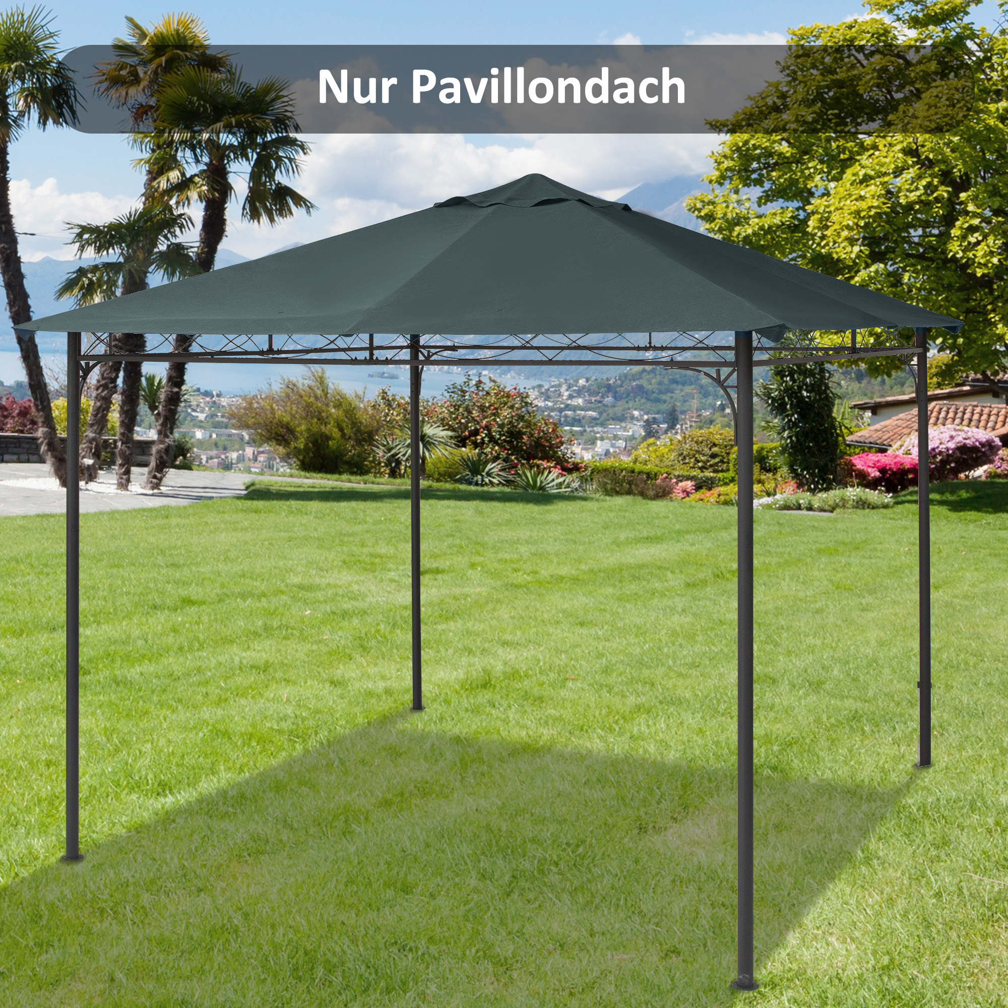 Outsunny Pavillondach 3x3m Ersatzdach für Pavillonabdeckung, Sonnenschutz a günstig online kaufen