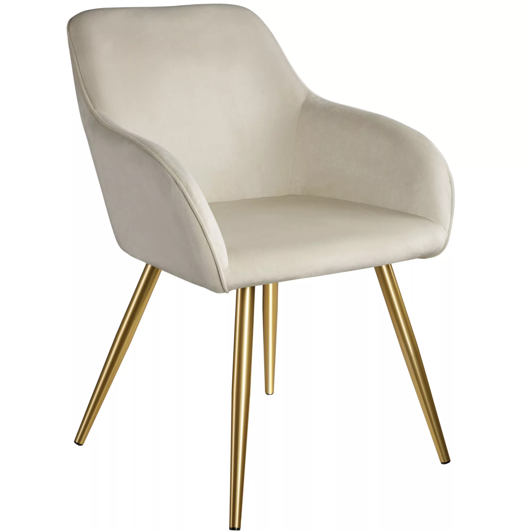 Stuhl Marilyn Samtoptik, goldene Stuhlbeine - créme/gold günstig online kaufen