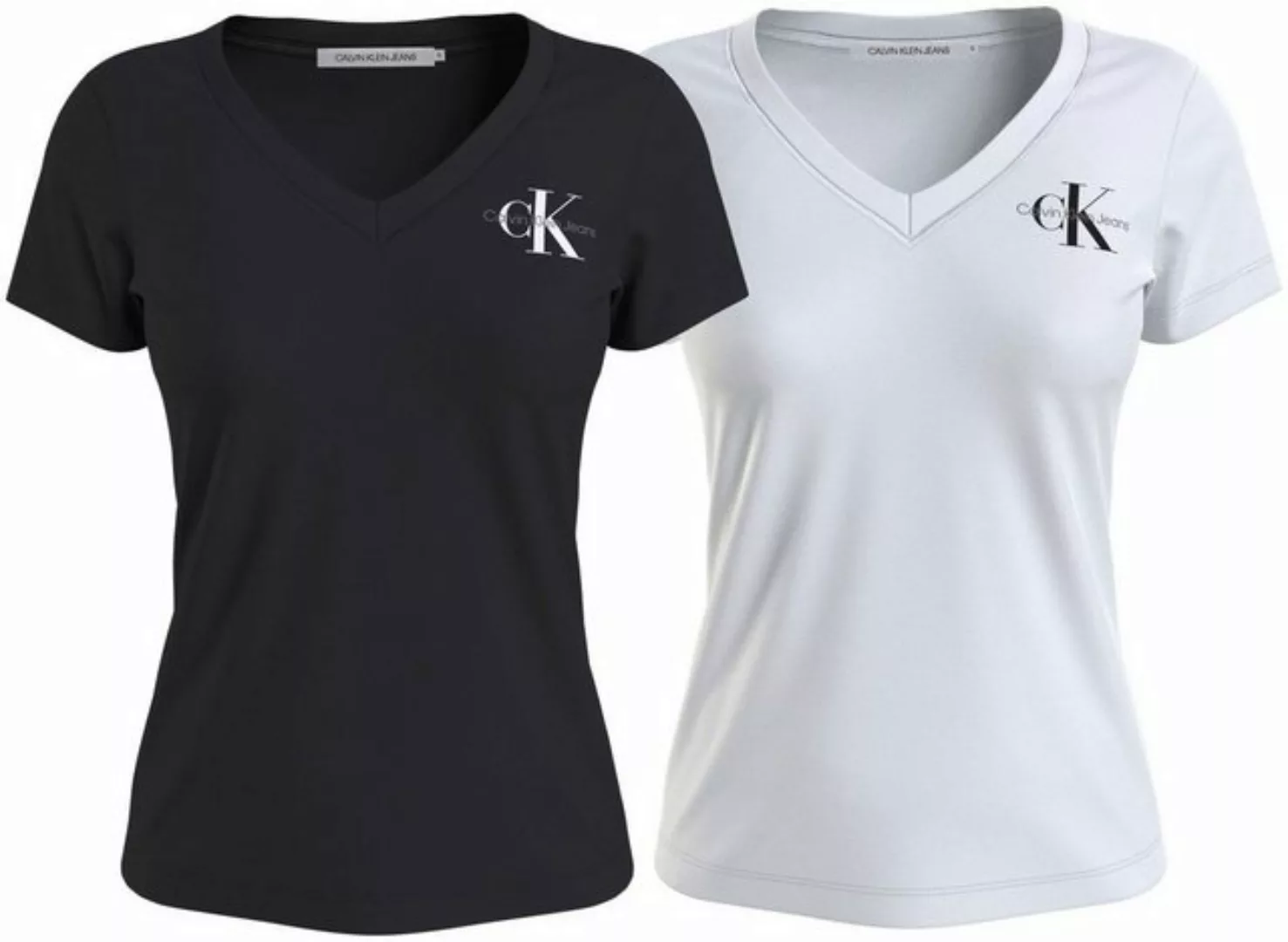 Calvin Klein Jeans T-Shirt 2-PACK MONOLOGO V-NECK TEE (Packung, 2er-Pack) m günstig online kaufen