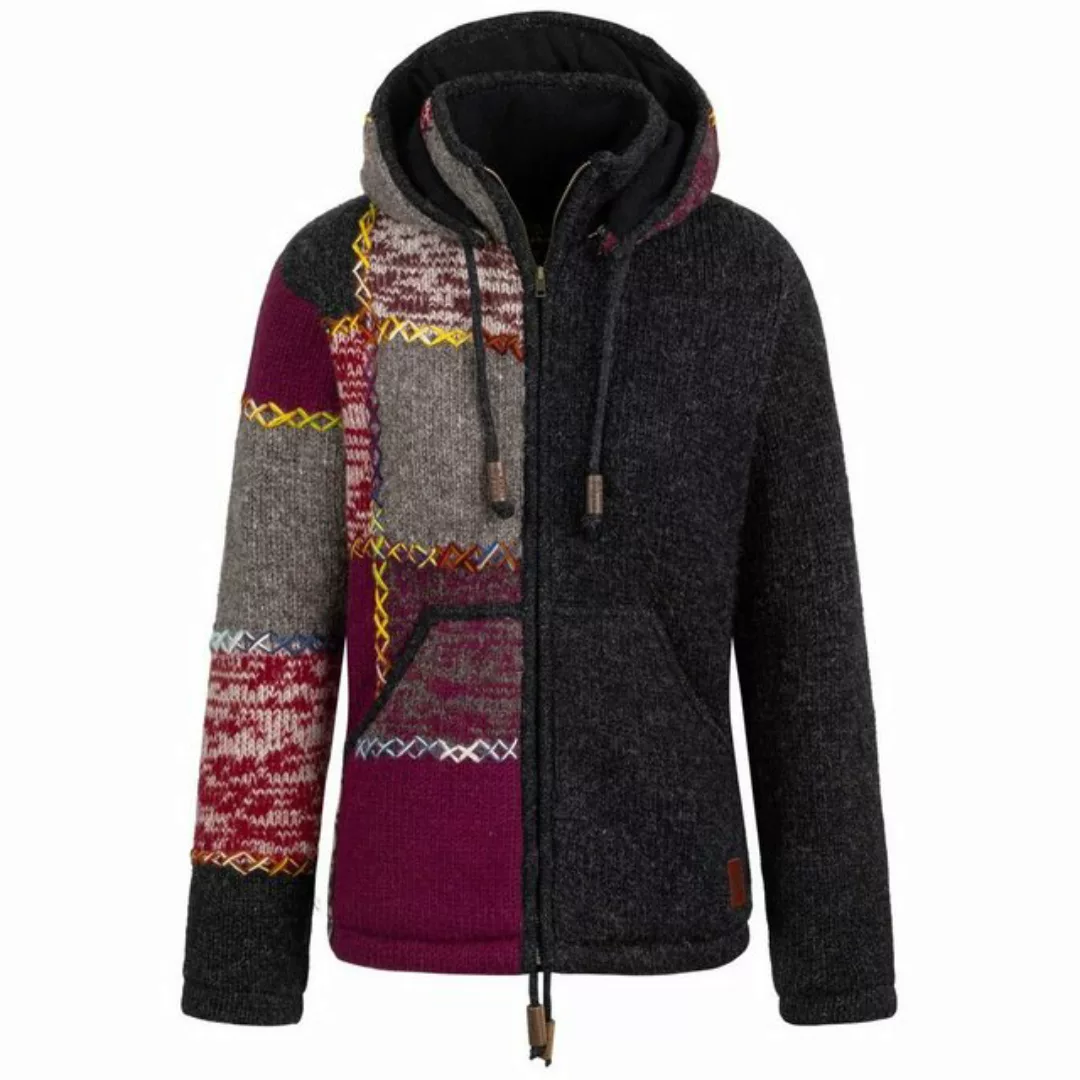 KUNST UND MAGIE Strickjacke Unisex Strickjacke Schurwolle Nordisch Winterja günstig online kaufen