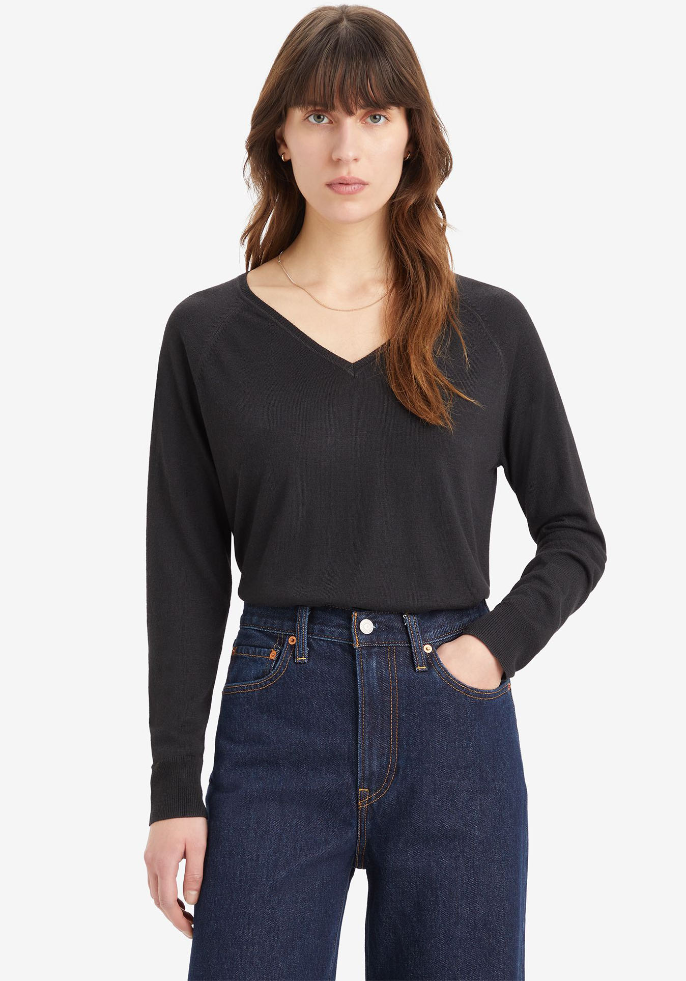 Levis Longpullover "PETAL VNECK SWEATER", mit Rippbündchen günstig online kaufen