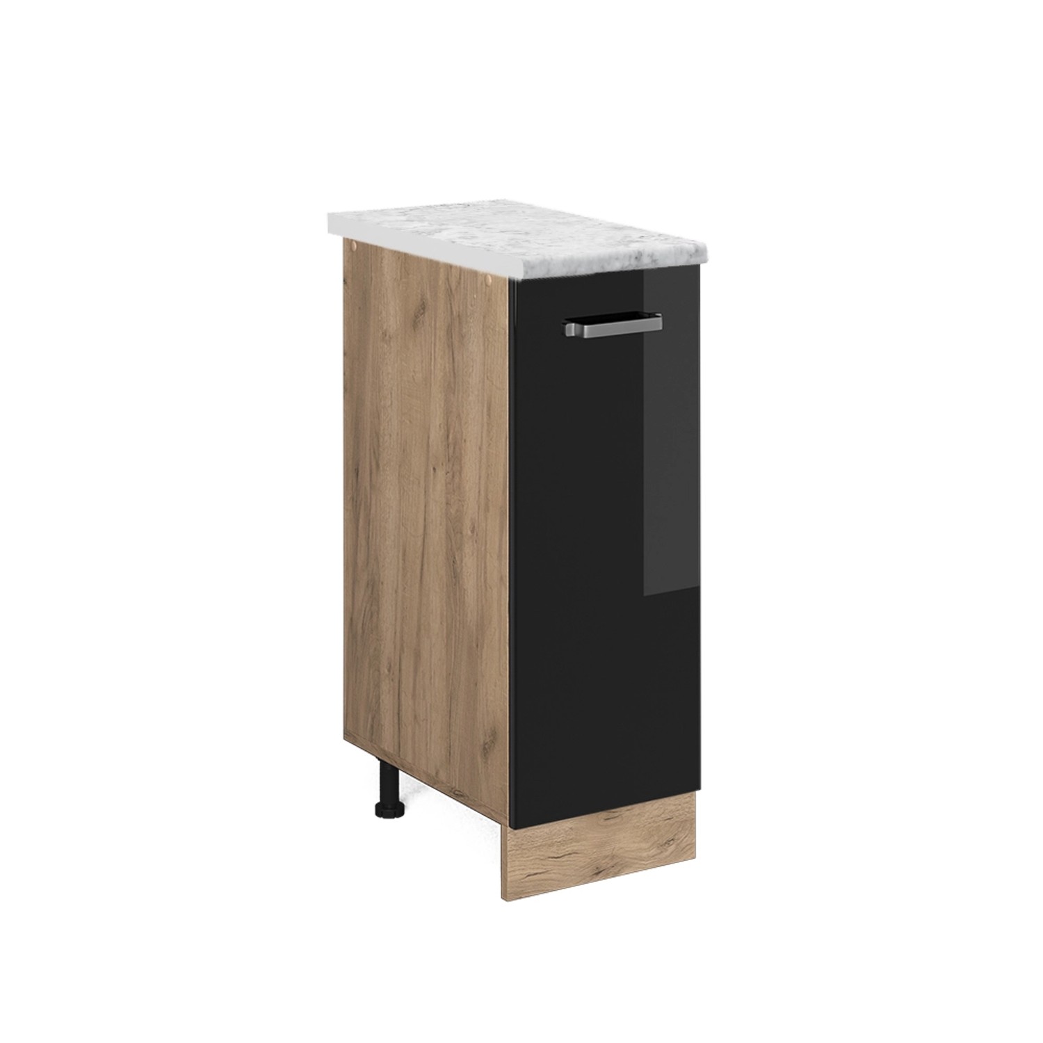 Vicco Apothekerschrank R-Line, Schwarz Hochglanz/Goldkraft Eiche, günstig online kaufen