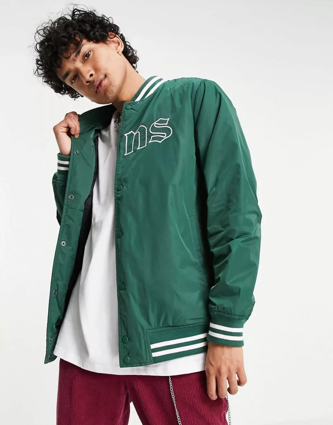 Vans – Sixty Sixers – College-Jacke in Kiefernadelgrün günstig online kaufen