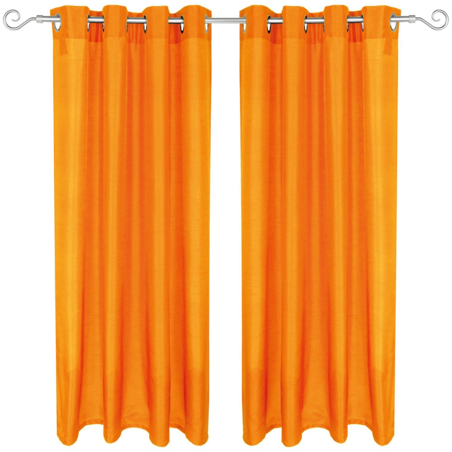 Arsvita 2er Pack Gardine Blickdicht Alessia mit Ösen 140 cm x 175 cm Orange günstig online kaufen