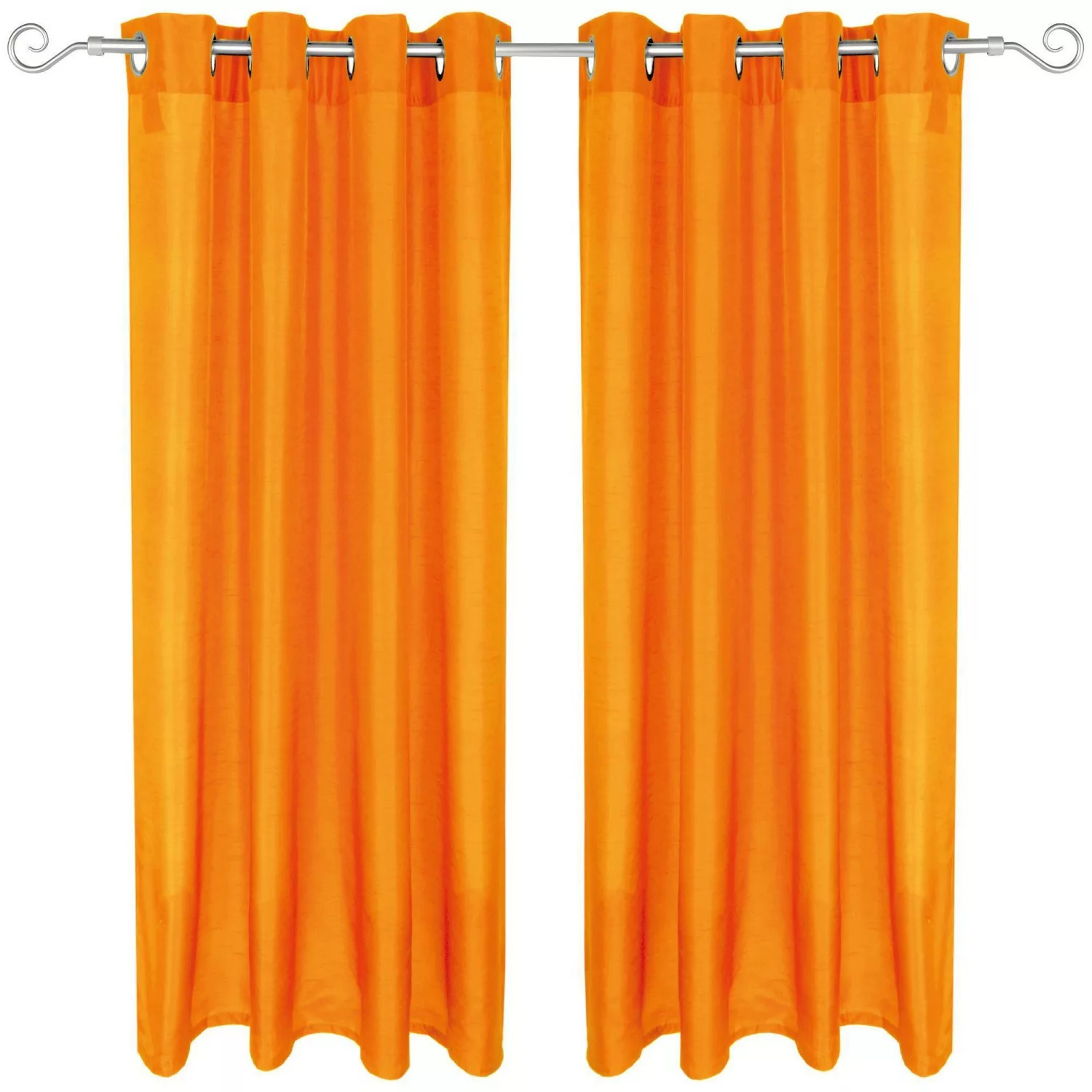 Arsvita 2er Pack Gardine Blickdicht Alessia mit Ösen 140 cm x 175 cm Orange günstig online kaufen