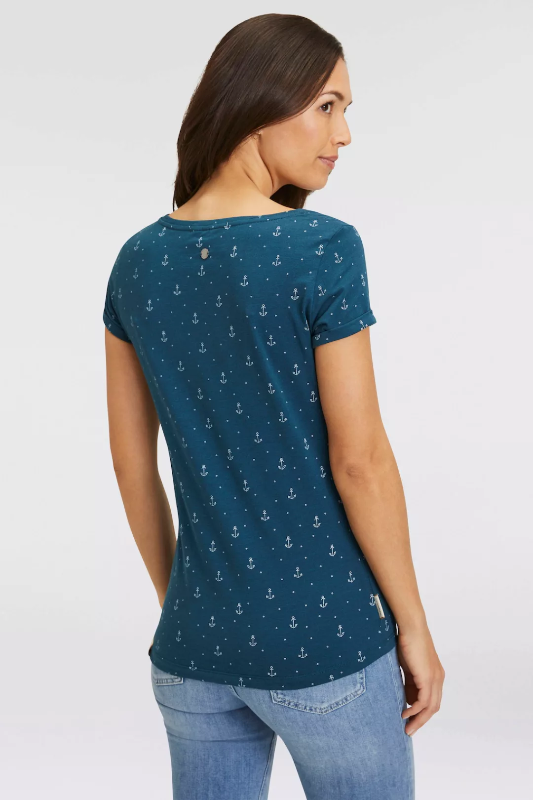 Ragwear T-Shirt FLORAH A ORGANIC O mit maritimen Anker-Allover-Druck günstig online kaufen