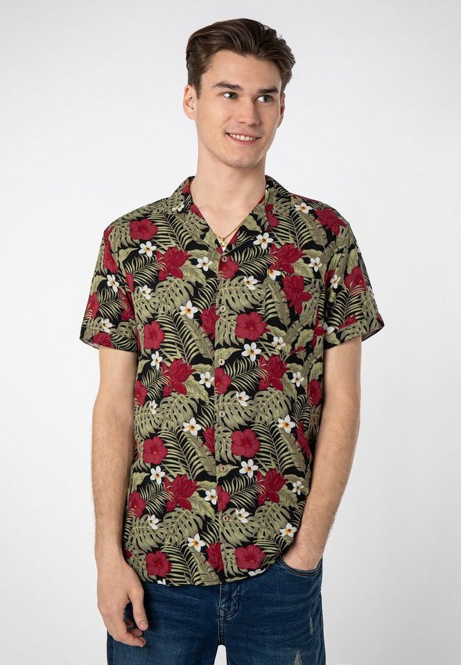 Urban Surface Kurzarmhemd Hawaiihemd kurzarm Alloverprint günstig online kaufen