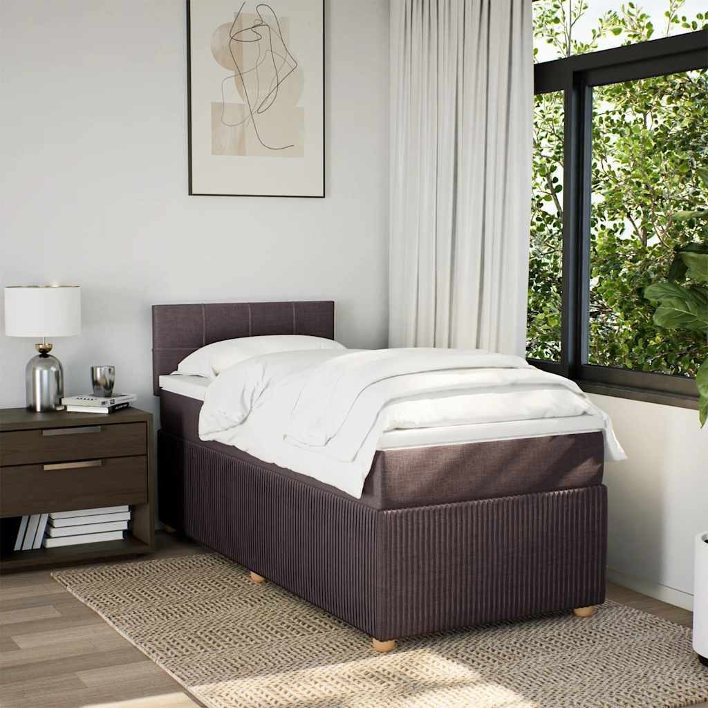vidaXL Bett Boxspringbett mit Matratze Dunkelbraun günstig online kaufen