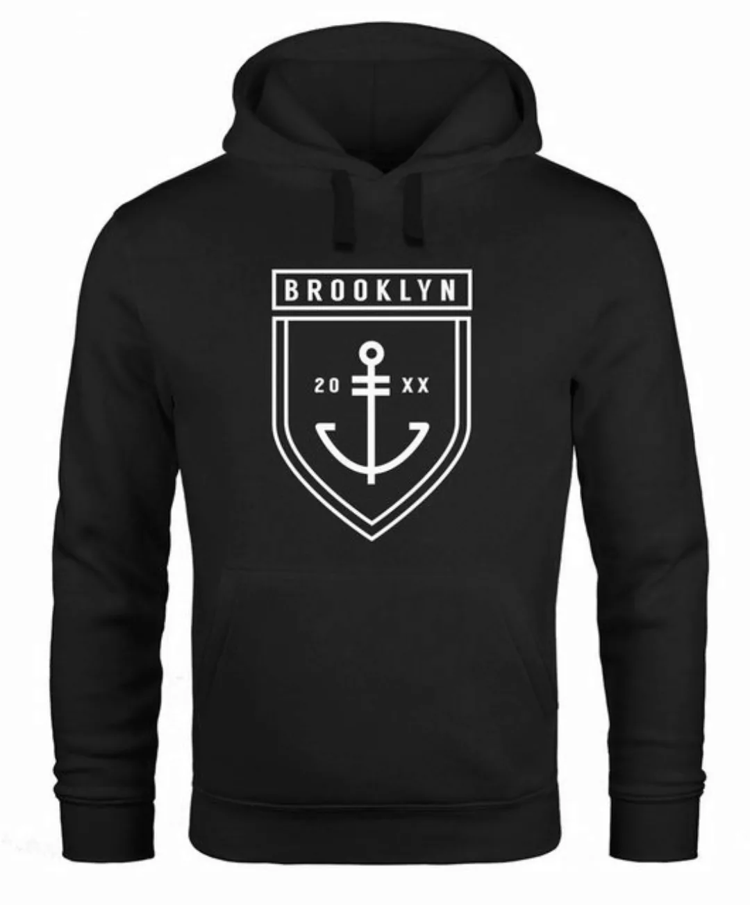 Neverless Hoodie Hoodie Herren Brooklyn Anker Kapuzen-Pullover günstig online kaufen