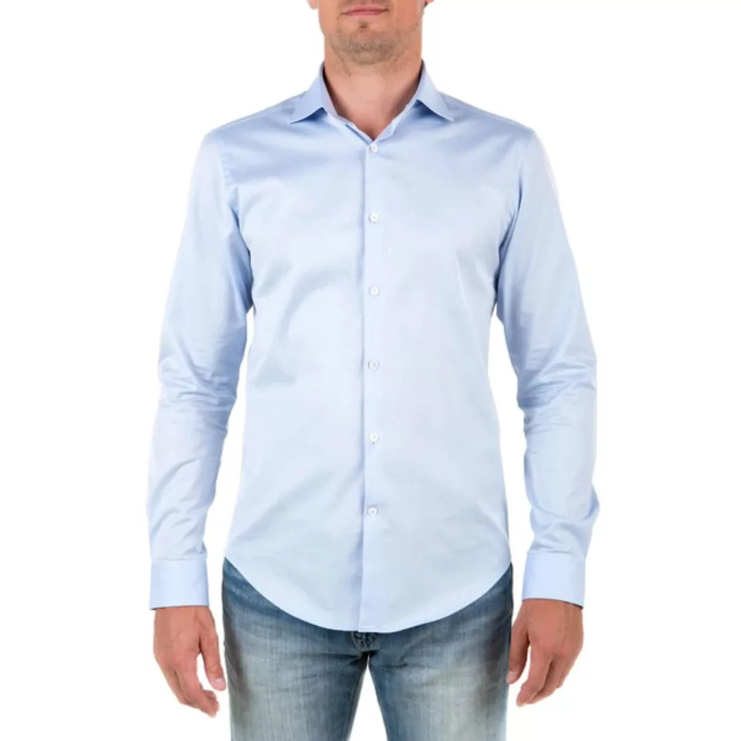 Nachhaltige Langarm Herren Hemd Serious Blue Slim Fit 100% Bio günstig online kaufen