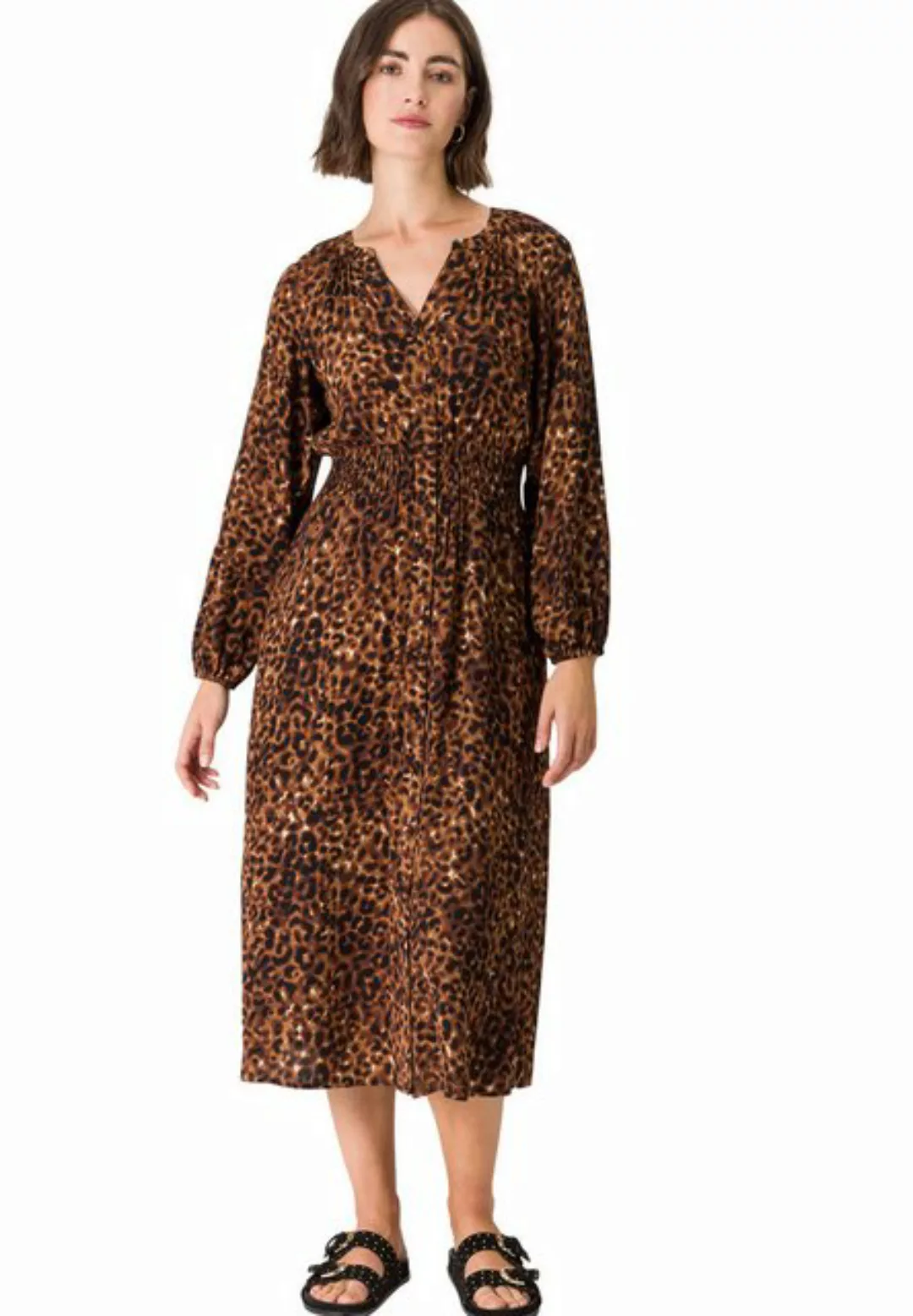 Zero Maxikleid mit Leoprint (1-tlg) Knopfleiste günstig online kaufen