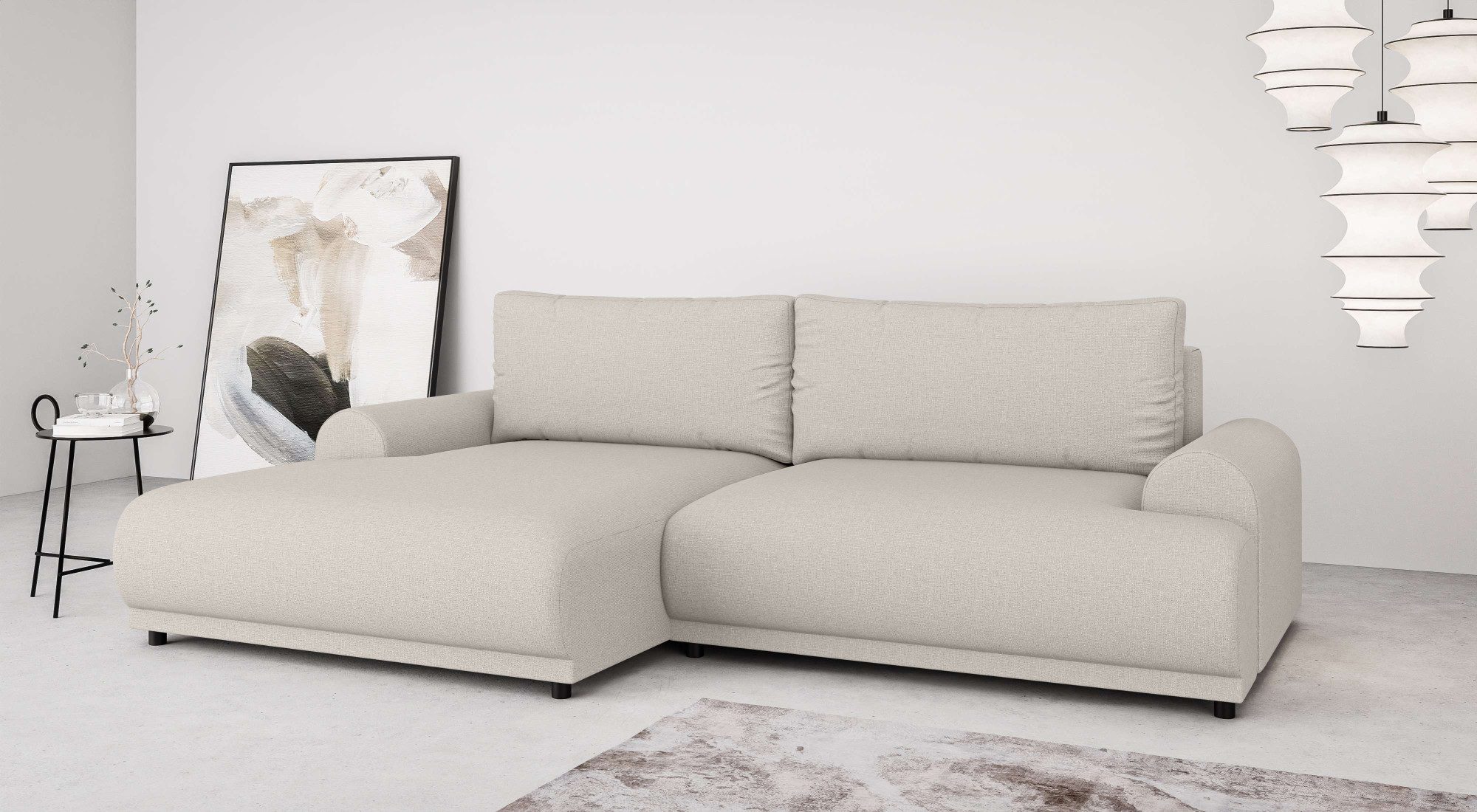 INOSIGN Ecksofa "Marsby, mit Bettfunktion und Bettkasten, Maße: B/H/T 242/6 günstig online kaufen