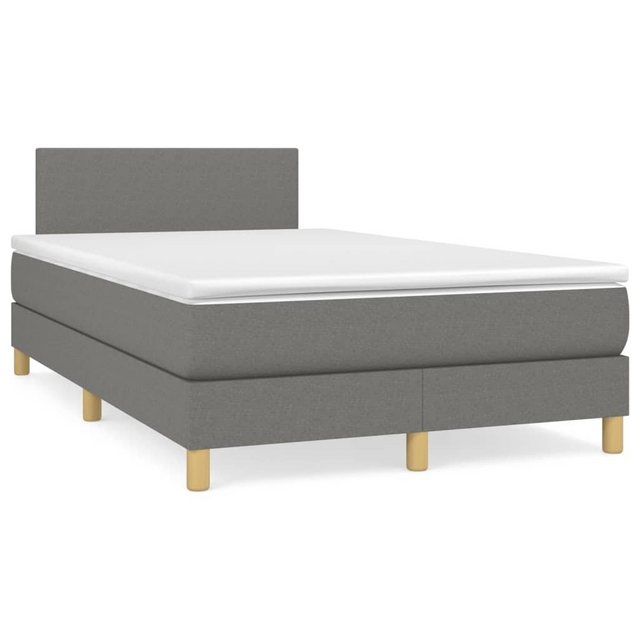 furnicato Bett Boxspringbett mit Matratze Dunkelgrau 120x200 cm Stoff günstig online kaufen