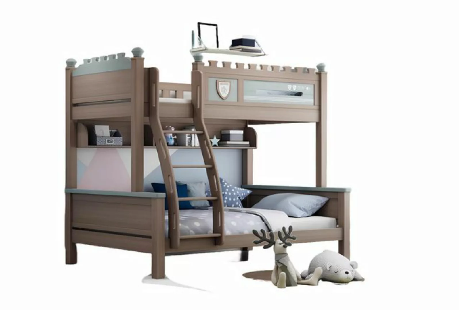 Xlmoebel Bett Neues Kinderzimmer-Bett aus Kiefernholz mit Etagenbett und (E günstig online kaufen