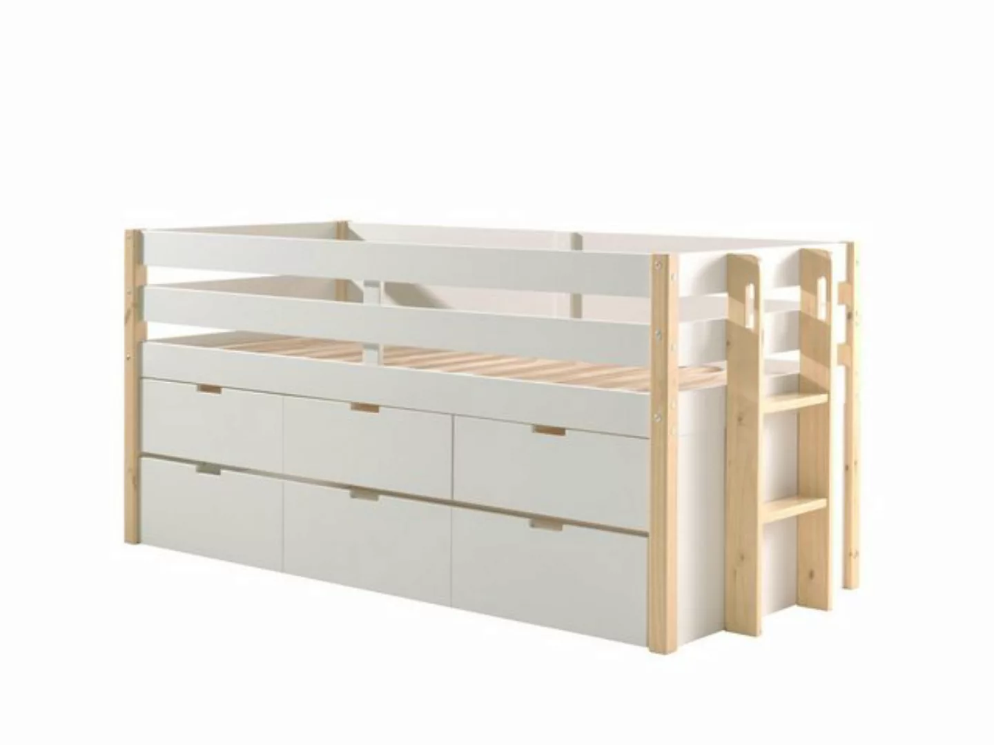 58 aufm Kessel Bettgestell Kojenbett Karissa 219x98x100 Hochbett Massivholz günstig online kaufen