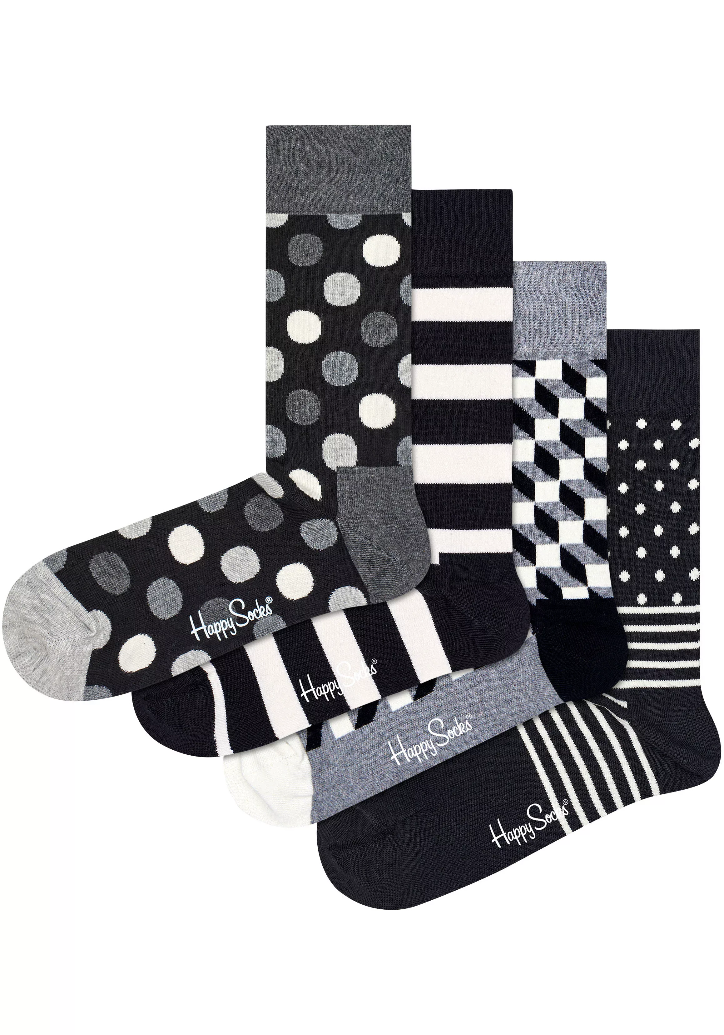 Happy Socks Socken, (Packung, 4 Paar), Classic Black & White Socks Gift Set günstig online kaufen