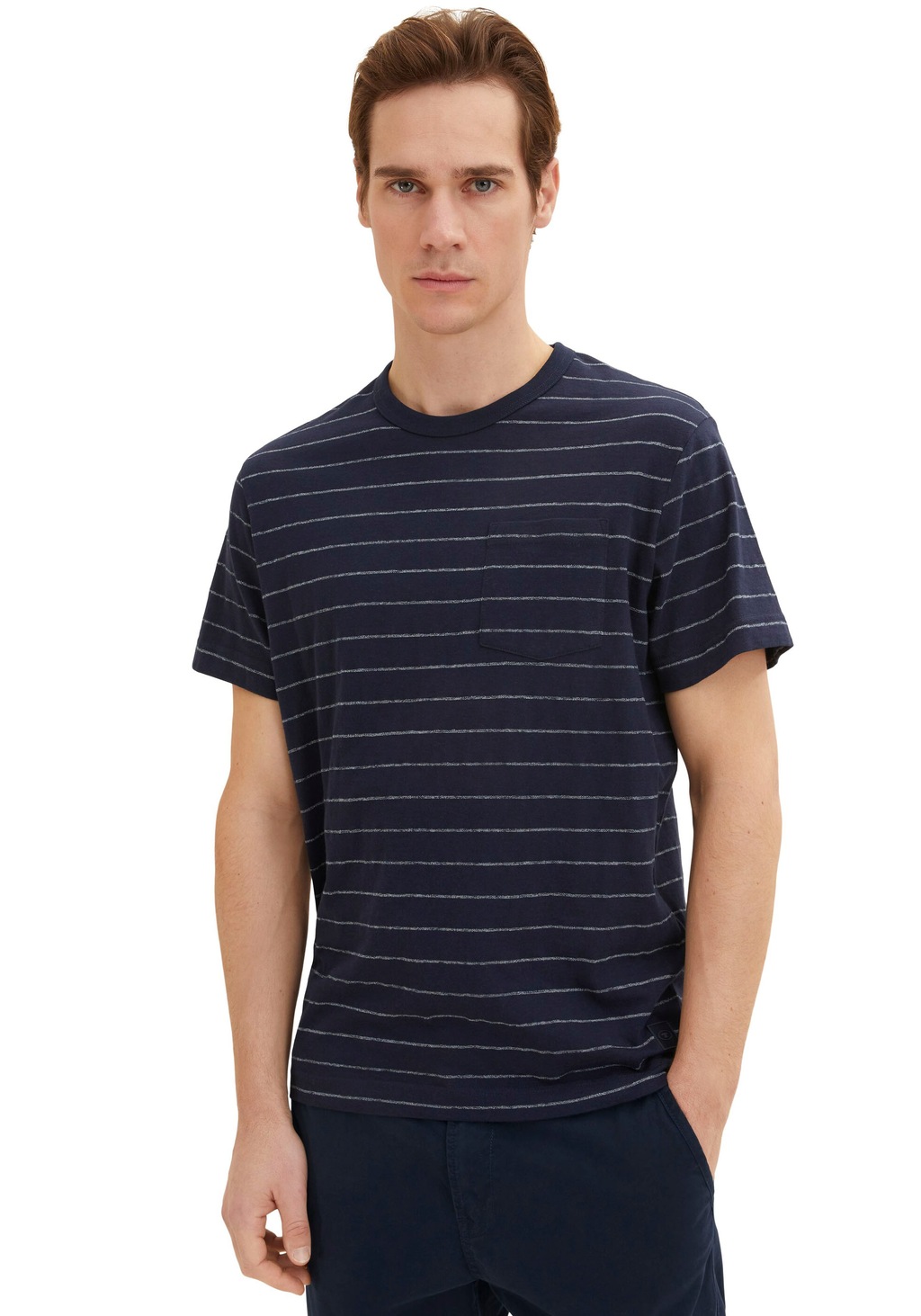 TOM TAILOR T-Shirt im Streifendesign und mit Bursttasche günstig online kaufen