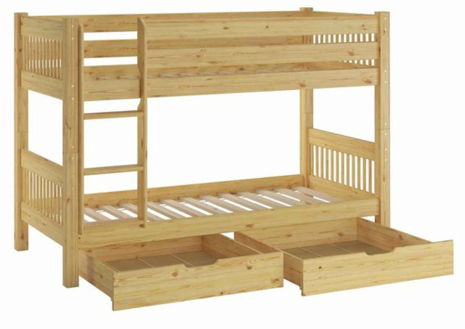 ERST-HOLZ Etagenbett Etagenbett 90x200 Kiefer massiv für Kinder günstig online kaufen