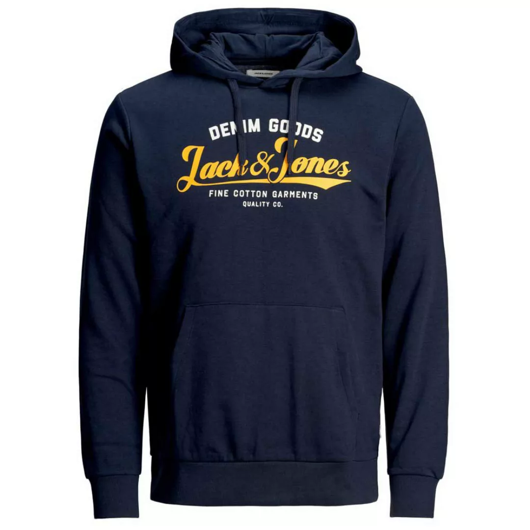 Jack & Jones Logo 2 Colors Kapuzenpullover S Dark Grey Melange / Detail Mel günstig online kaufen