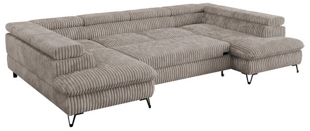 MKS MÖBEL Ecksofa PEDRO U, Set, Zwei Bettkästen, Wellenfedern, Metallbeine, günstig online kaufen