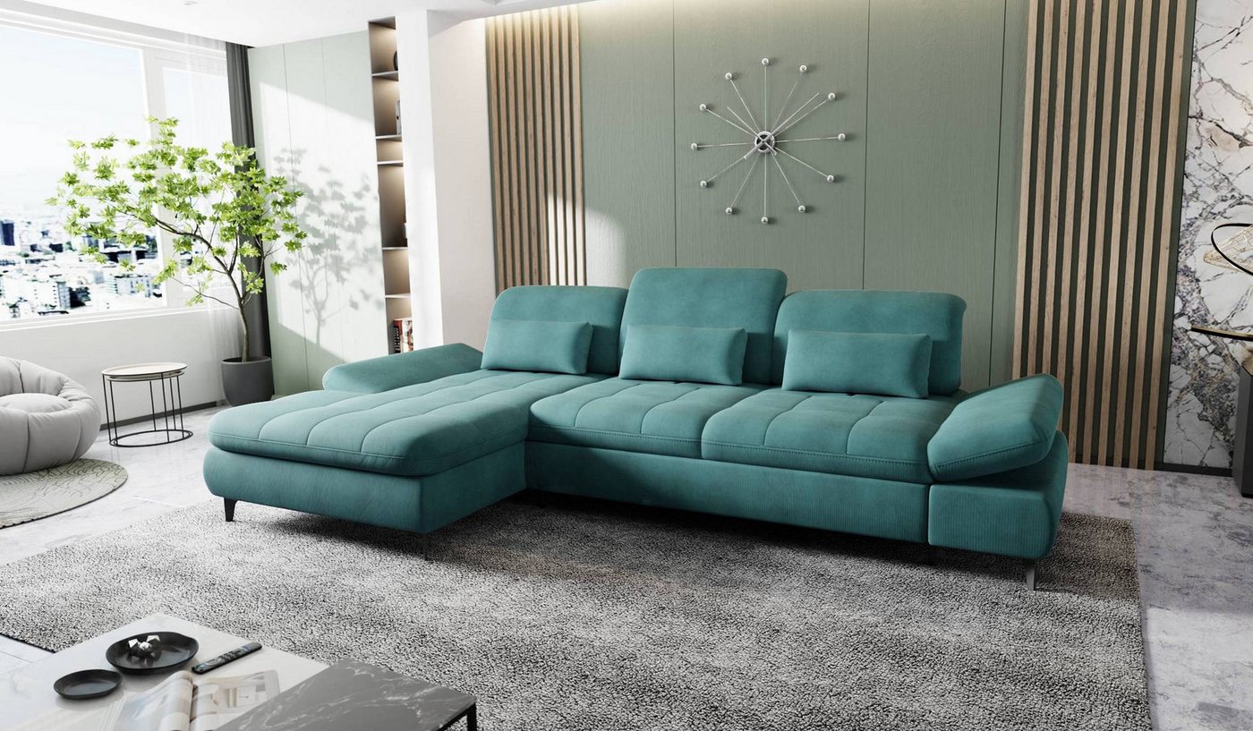 Hygger Möbelhaus Ecksofa NOLA Sofa L Form Incl. Arm und Kopfteilverstellung günstig online kaufen