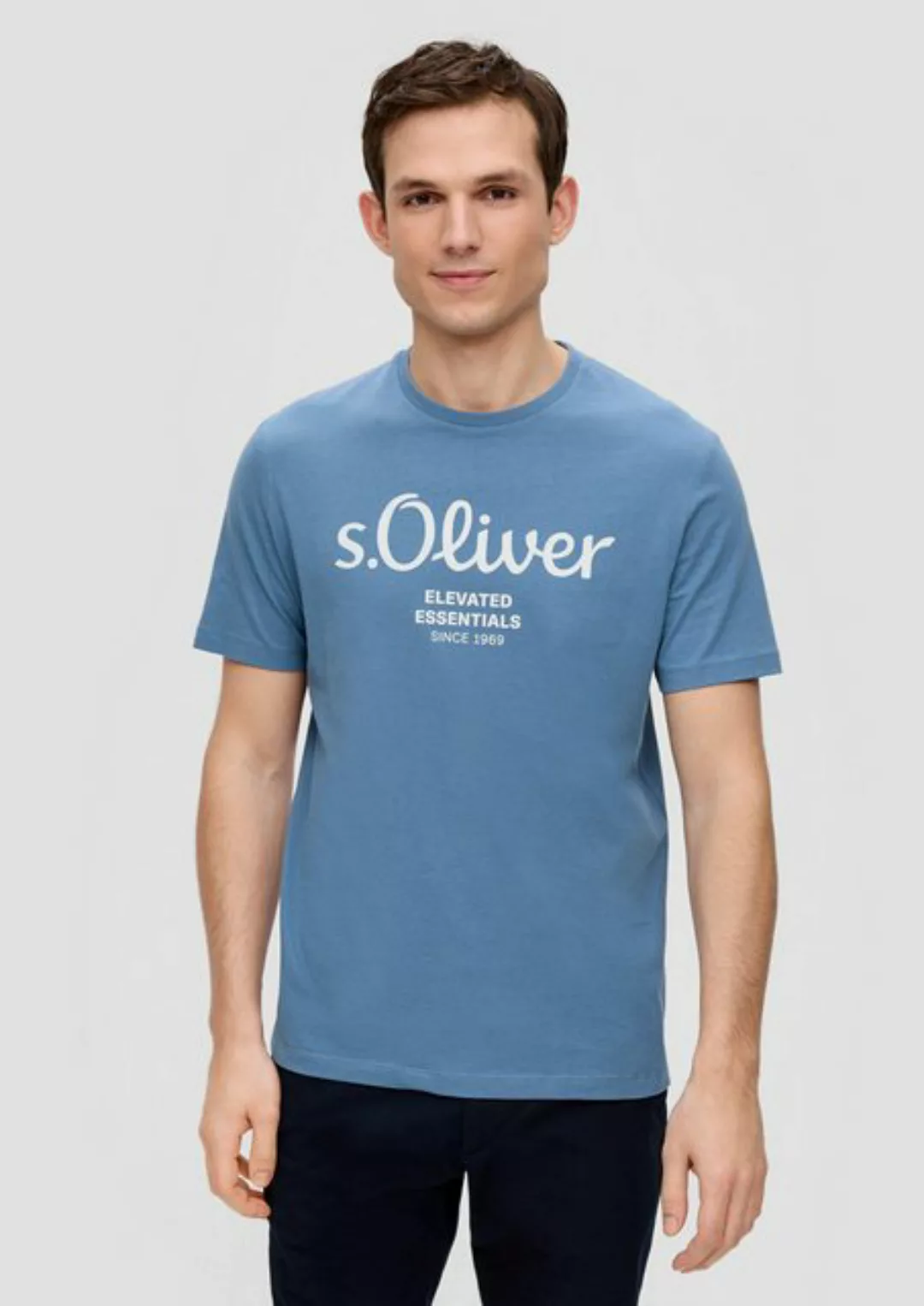 s.Oliver Kurzarmshirt T-Shirt mit Logo-Print Artwork günstig online kaufen