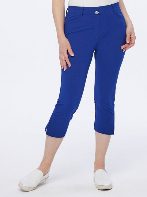 MONACO blue Caprihose 3/4-Hose koerpernah mit Schmuckknopf günstig online kaufen