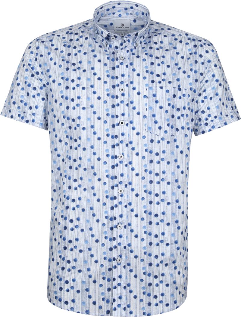State Of Art Shortsleeve Hemd Blau Punkte - Größe L günstig online kaufen