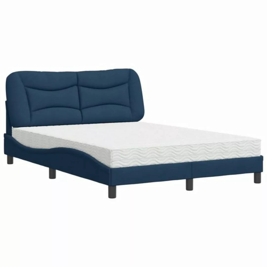 vidaXL Bett mit Matratze Blau 120x200 cm Stoff2008830 günstig online kaufen