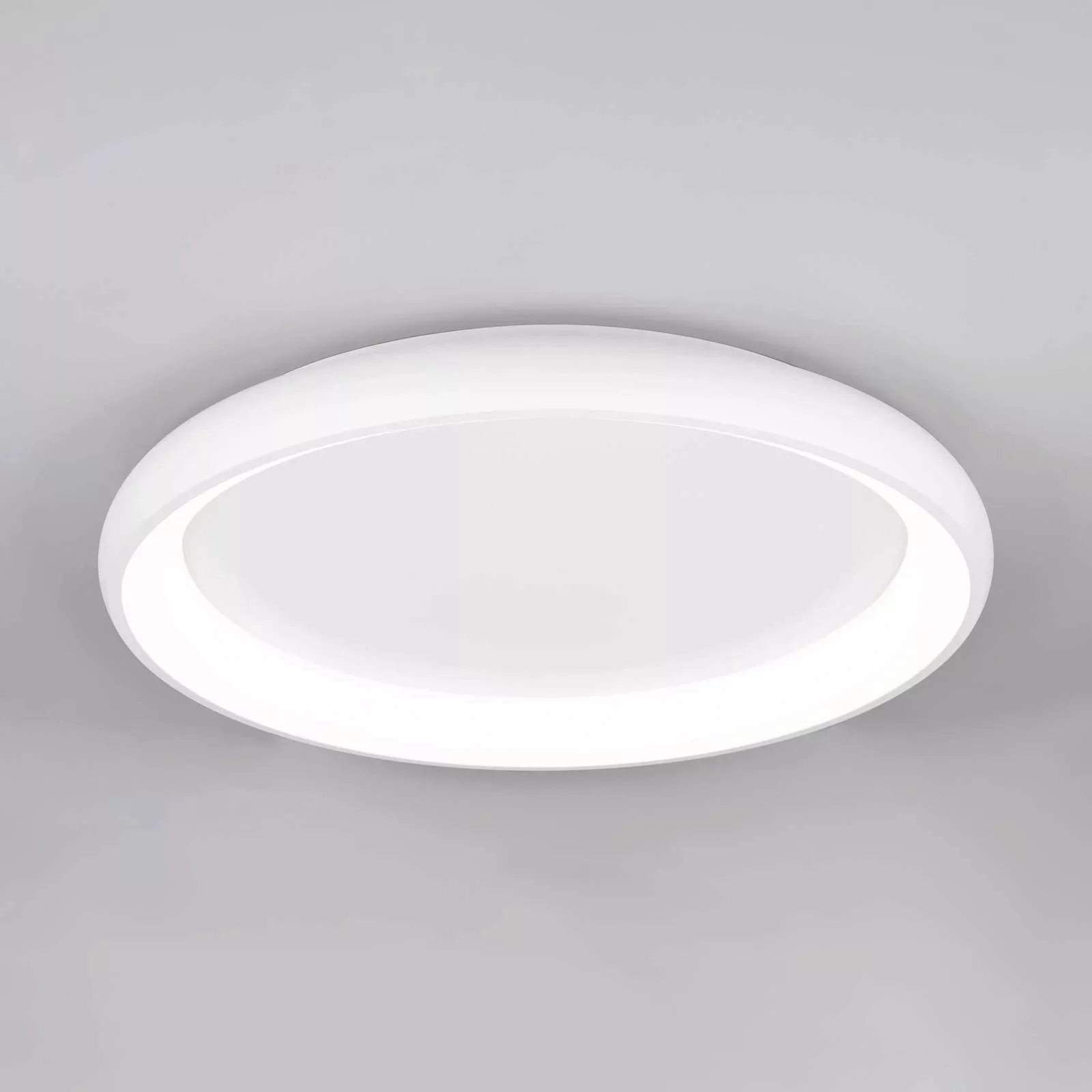 LED-Deckenlampe Cardona, Ø 75 cm, weiß matt, Metall, CCT günstig online kaufen