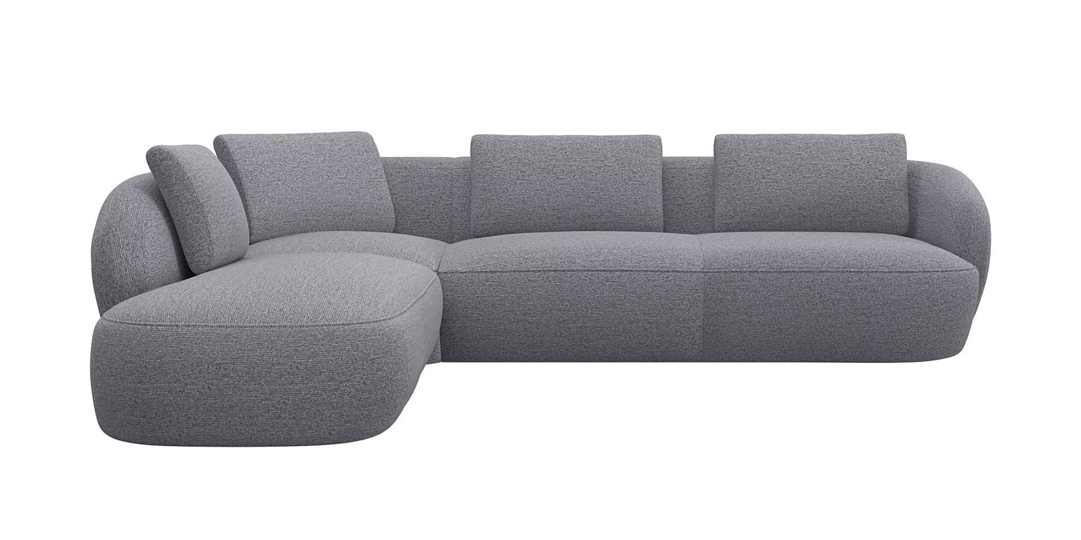 FLEXLUX Ecksofa »Torino, rund, L-Form, Sofa-Ecke mit Ottomane«, Modernes, o günstig online kaufen