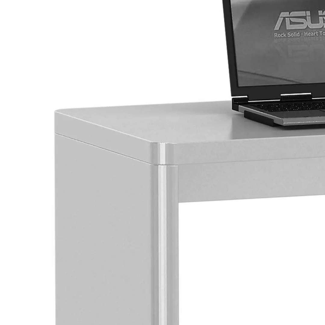 Hochglanz Schreibtisch in Weiß 120 cm breit günstig online kaufen